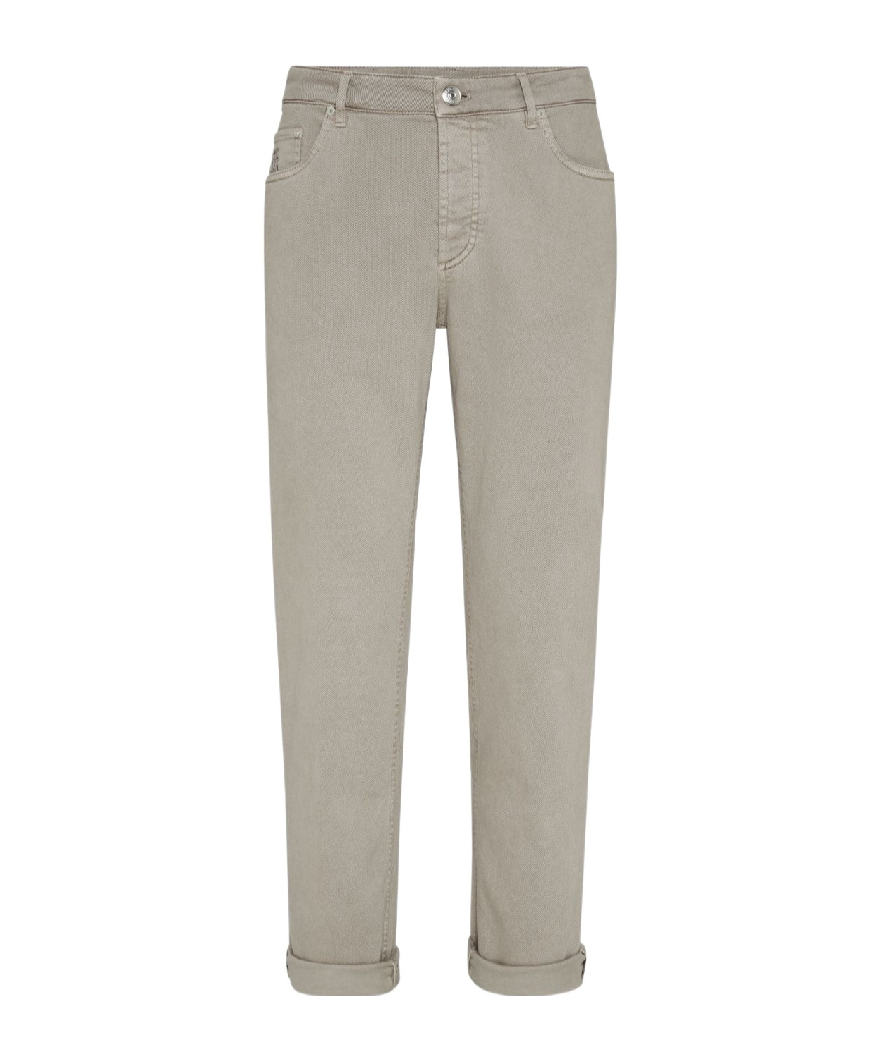 Brunello Cucinelli Men Garment-dyed Comfort Lightweight 5-pocket Jeans In Nude