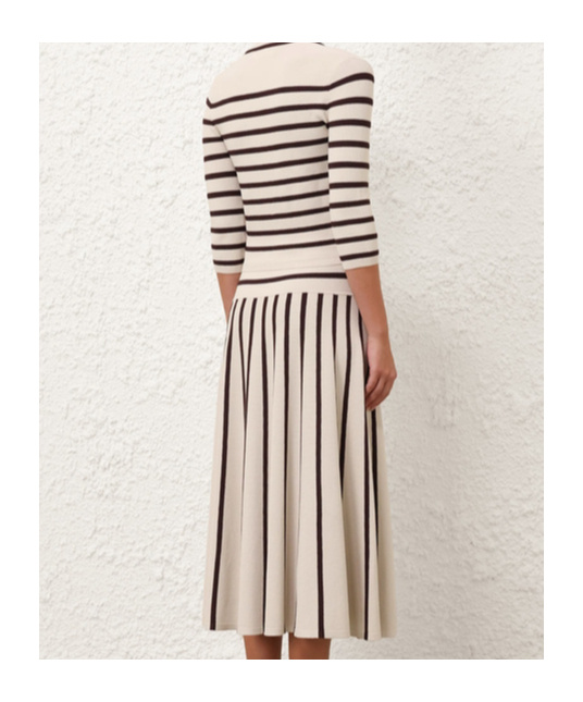 Shop Zimmermann Striped Midi Skirt In Multicolor