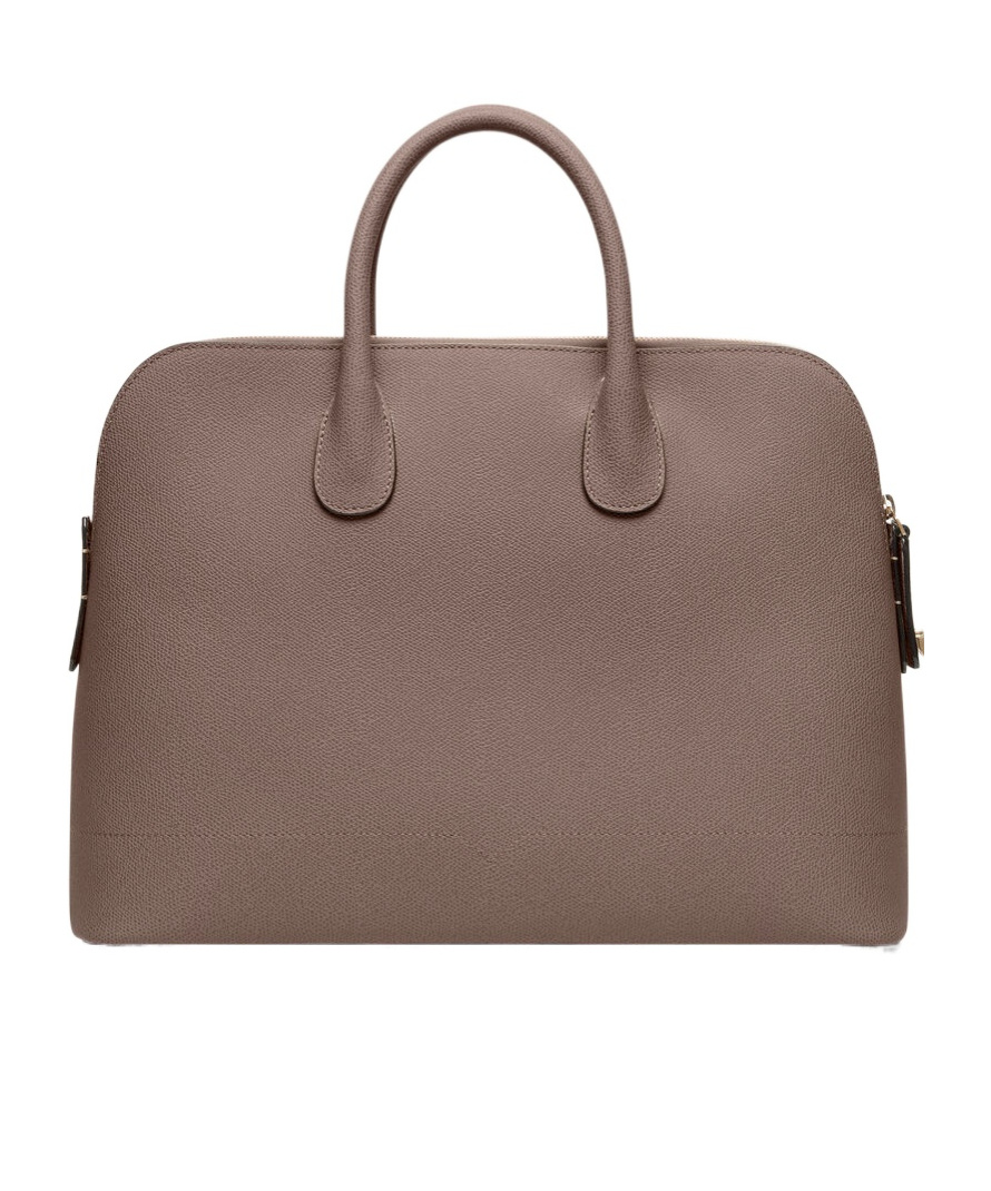 Valextra Large Mylogo Bowling Tote Bag In Brown
