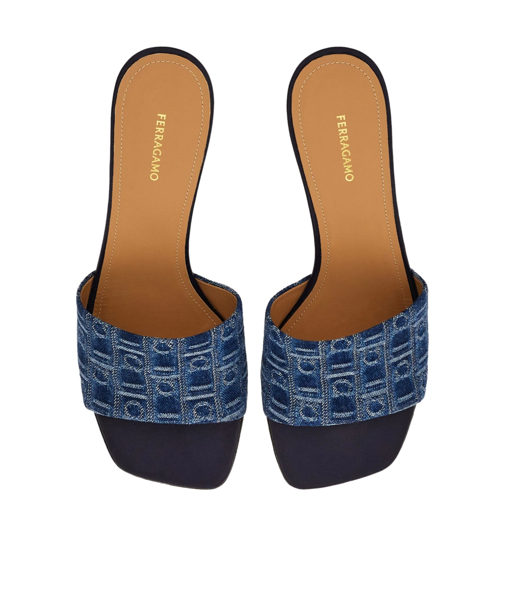 Ferragamo Monogram Sandal In Blue