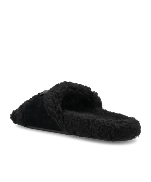 Balenciaga Buckle Strap Slides In Black