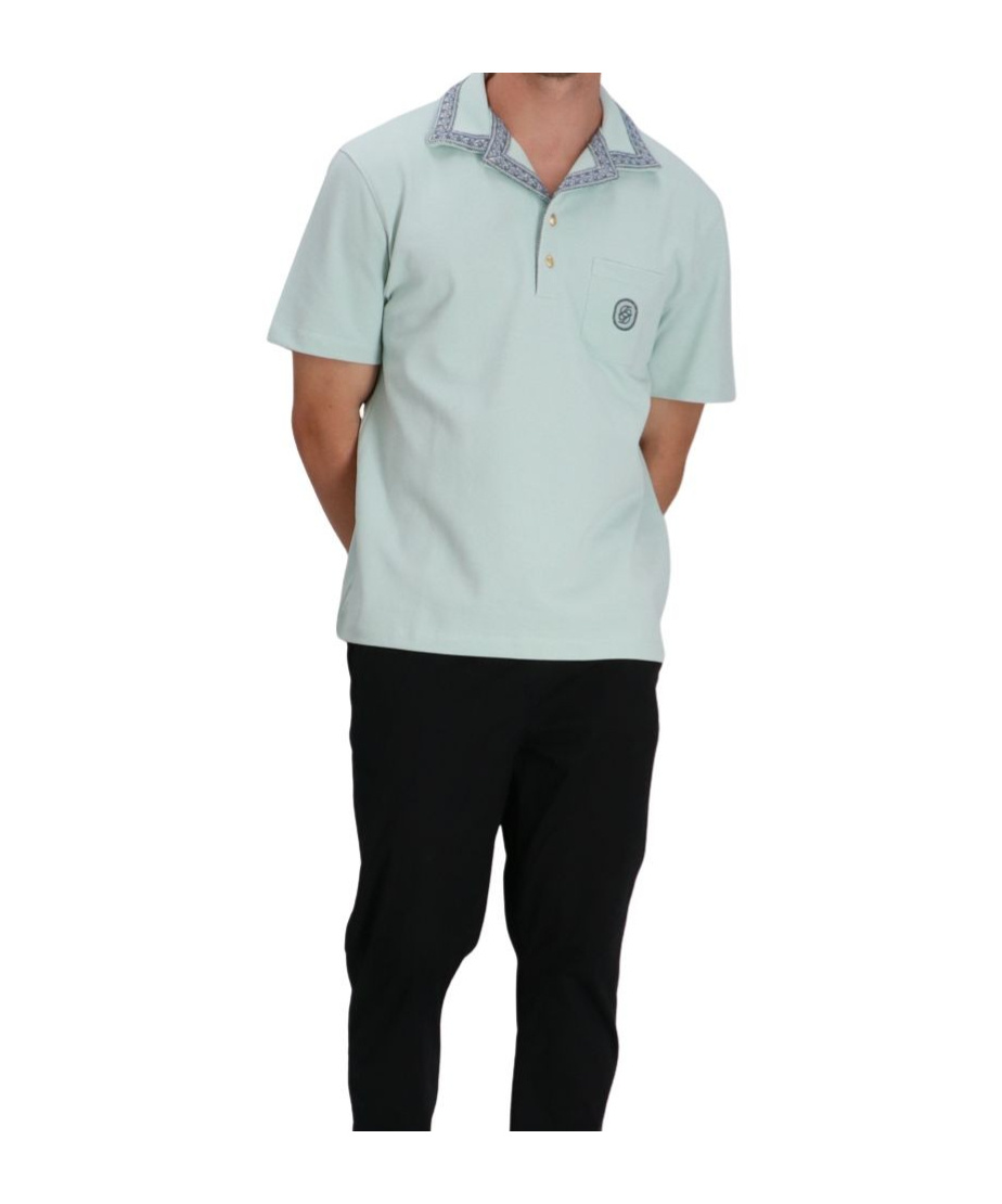 Drôle De Monsieur Short-sleeved Polo Shirt In Blue