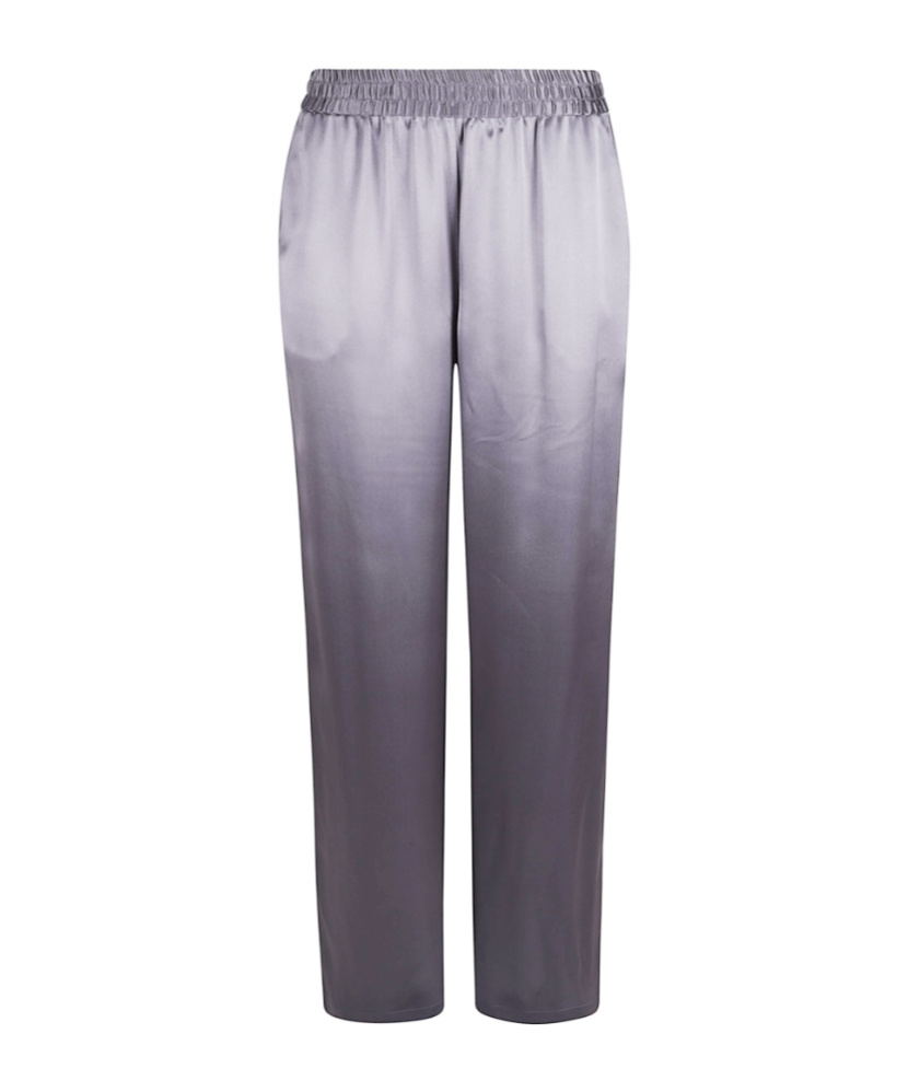 Eleventy Plain Silk Trousers In Gray