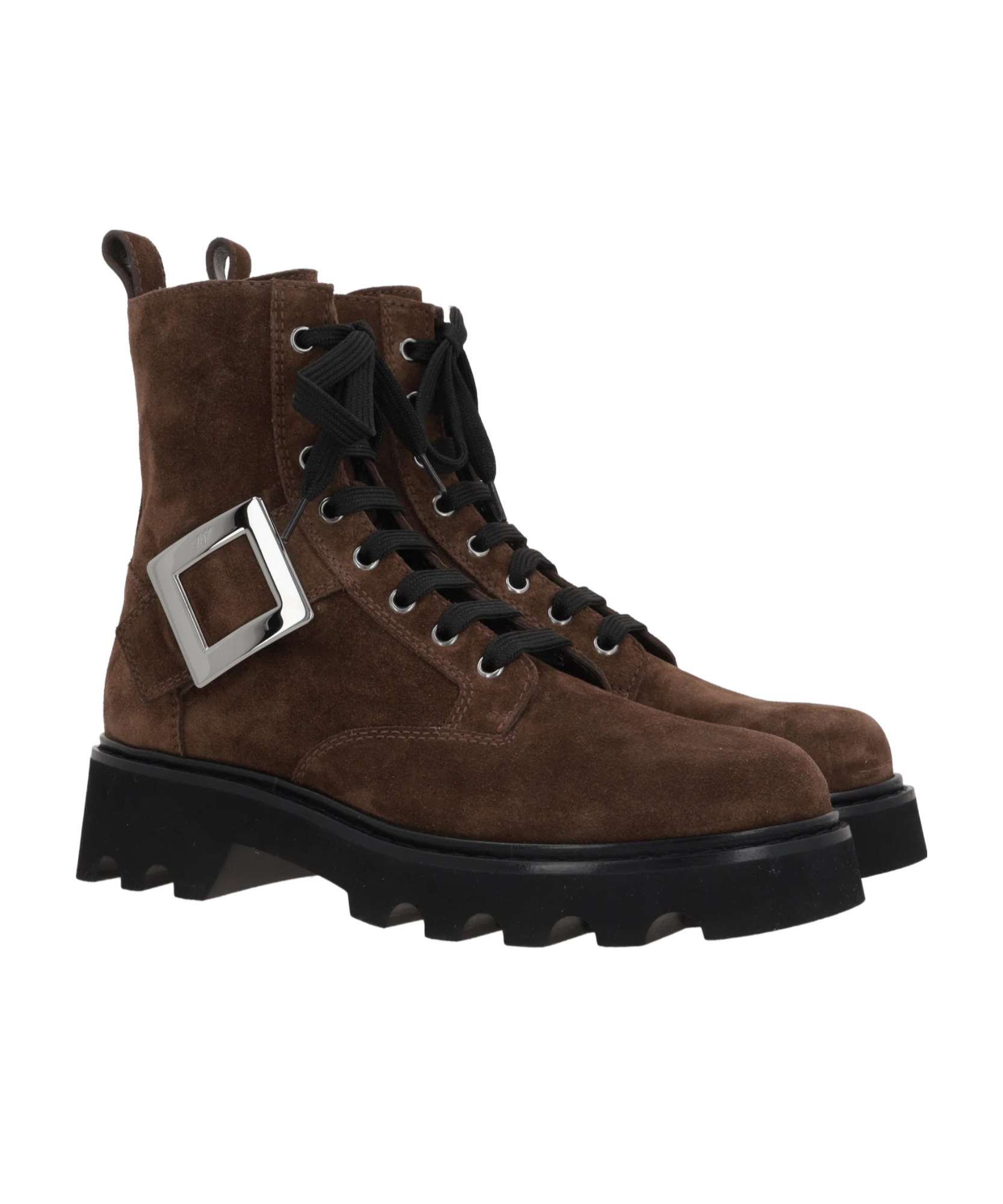Roger Vivier Viv' Rangers Combat Boots In Suede