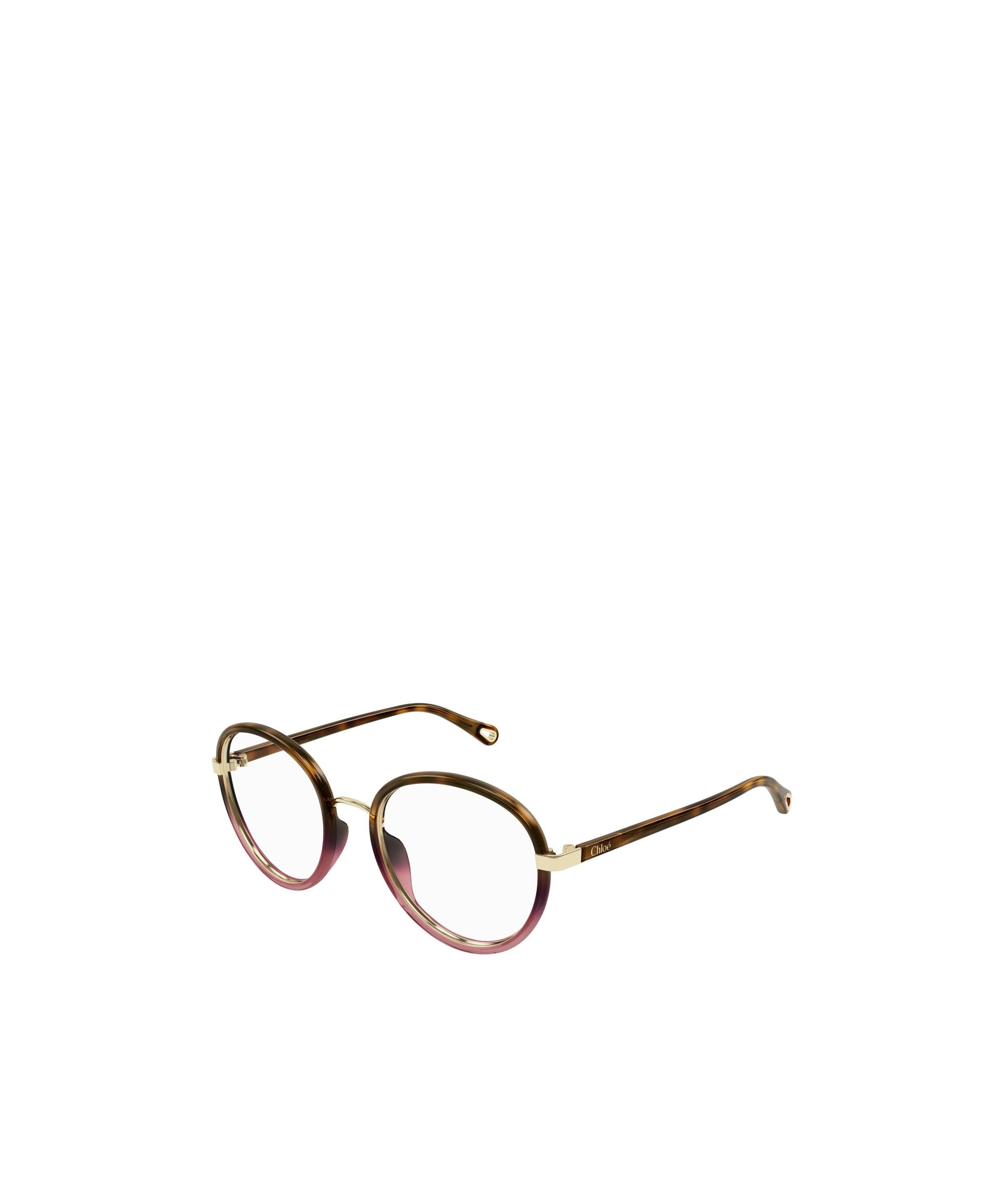 Chloé Round Frame Flat Mirror In Brown