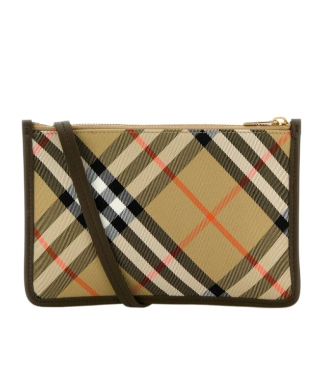 Burberry Checked Cross Body Bag In Nude