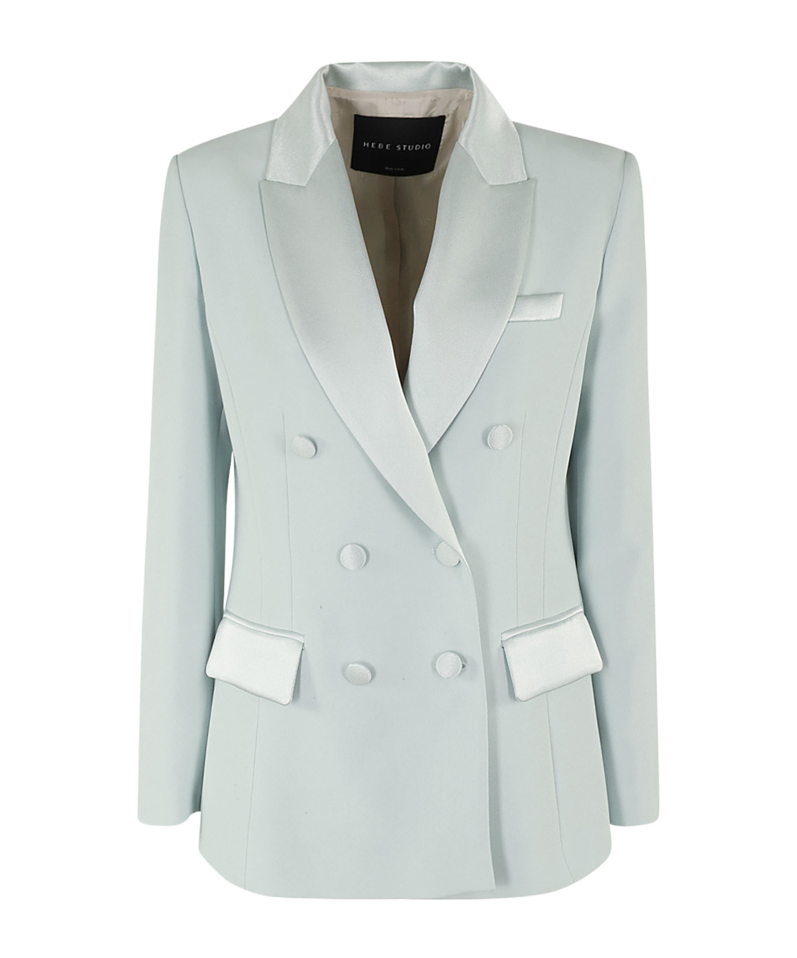 Hebe Studio The Georgia Blazer Cady In Teal