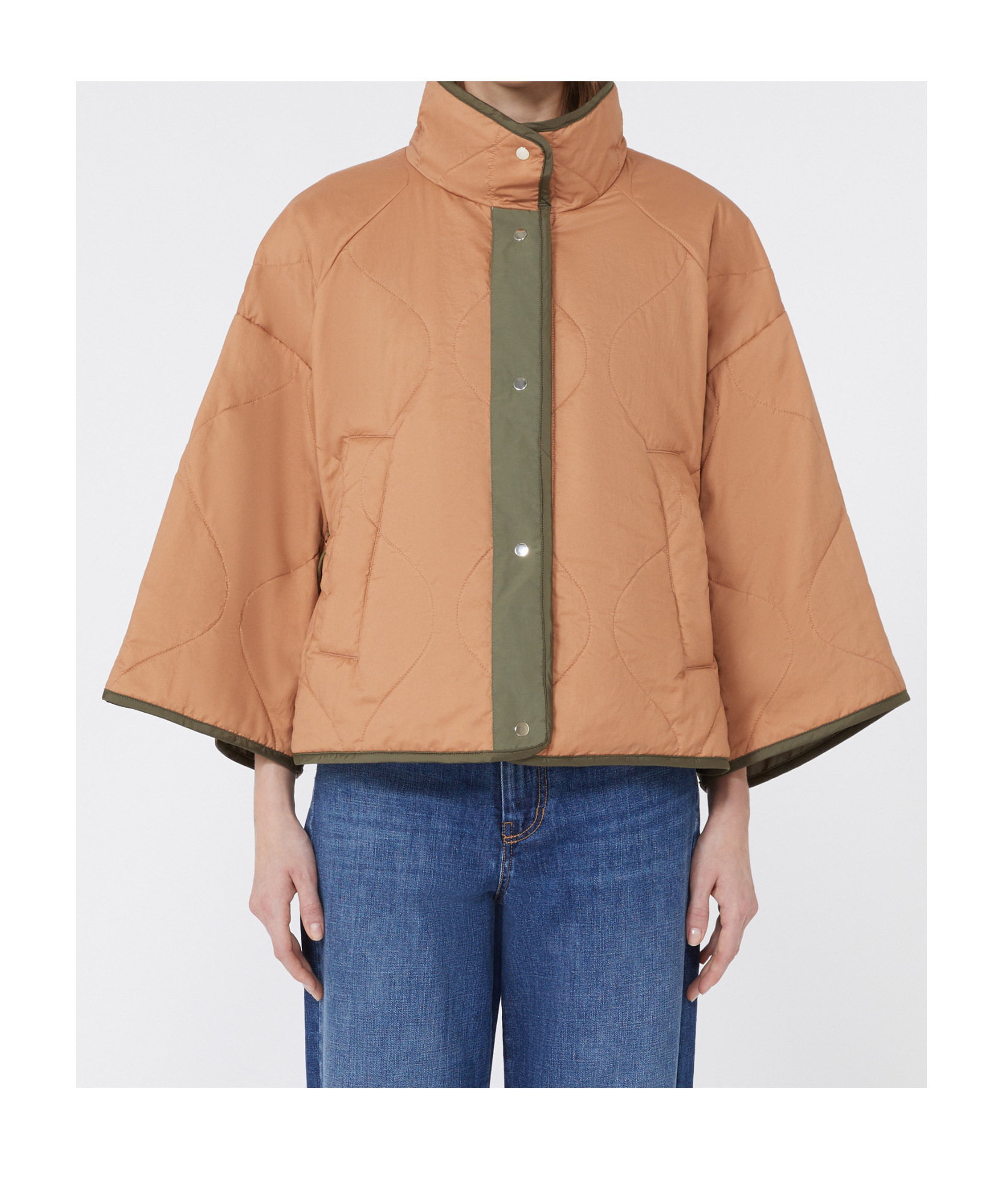 Weekend Max Mara Reversible Water-repellent Canvas Jacket In Green