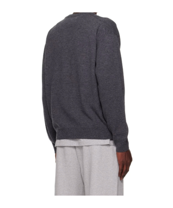 We11 Done Black Logo Knit Pullover Sweater In Green