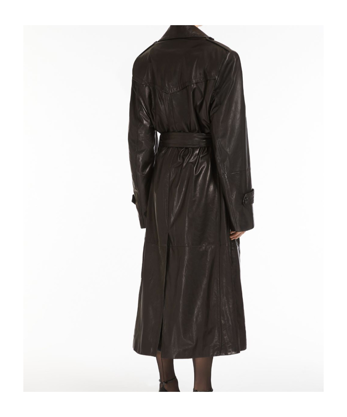 Sportmax Nappa Trench Coat In Black