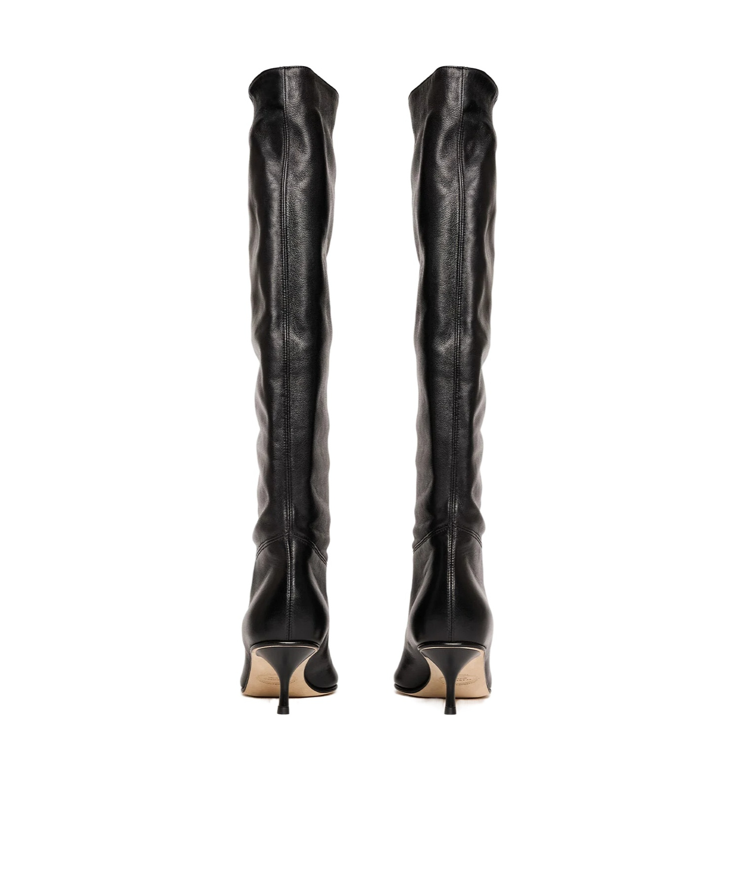 Scarosso Barbara Pointed-toe Ruched Boots In Black