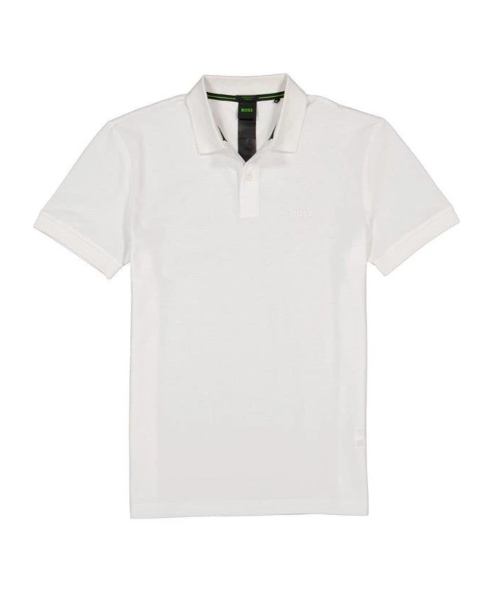 Hugo Boss Logo Pattern Polo Shirt In White