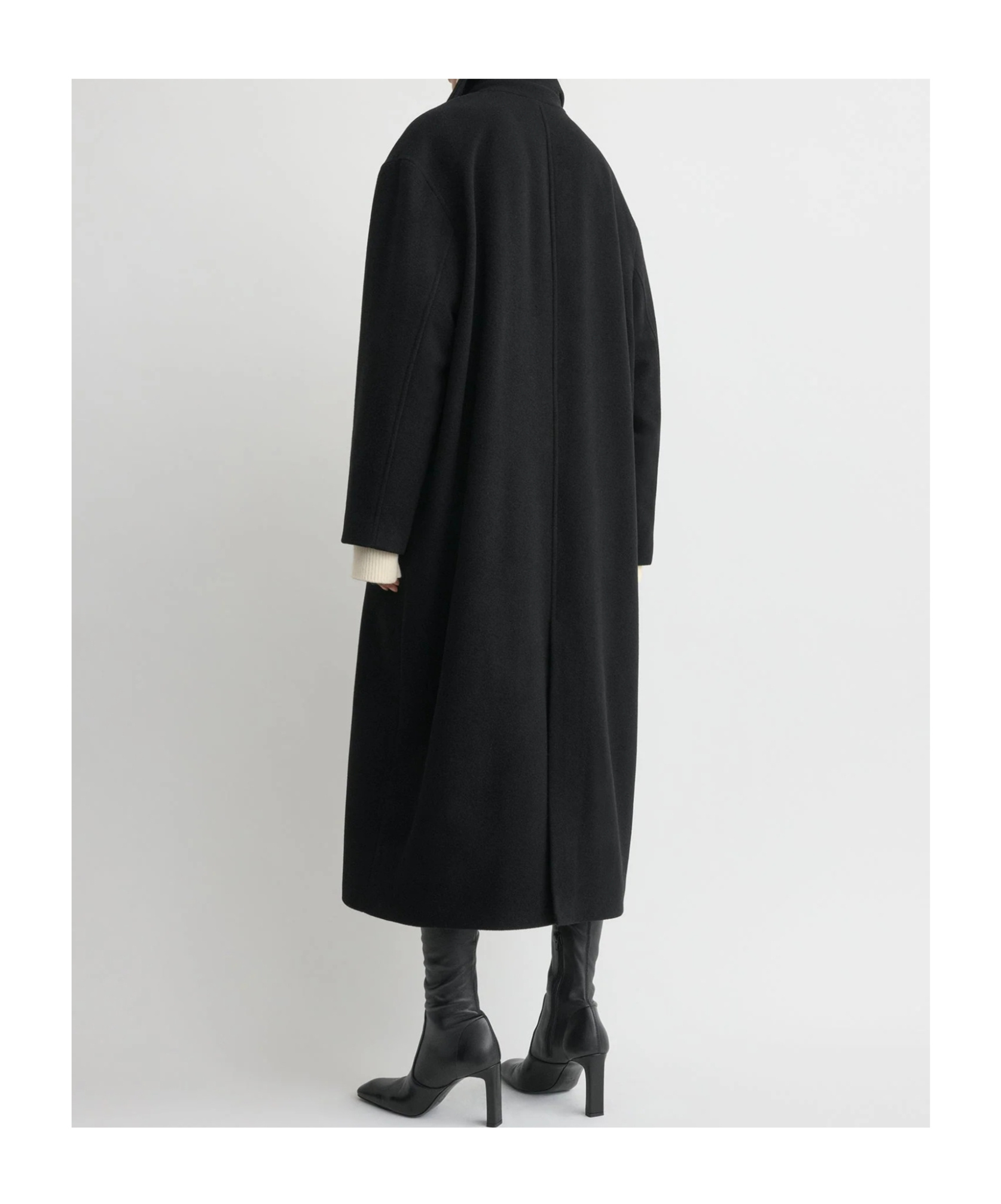 Totême Brushed Wool Blend Shield Coat In Black