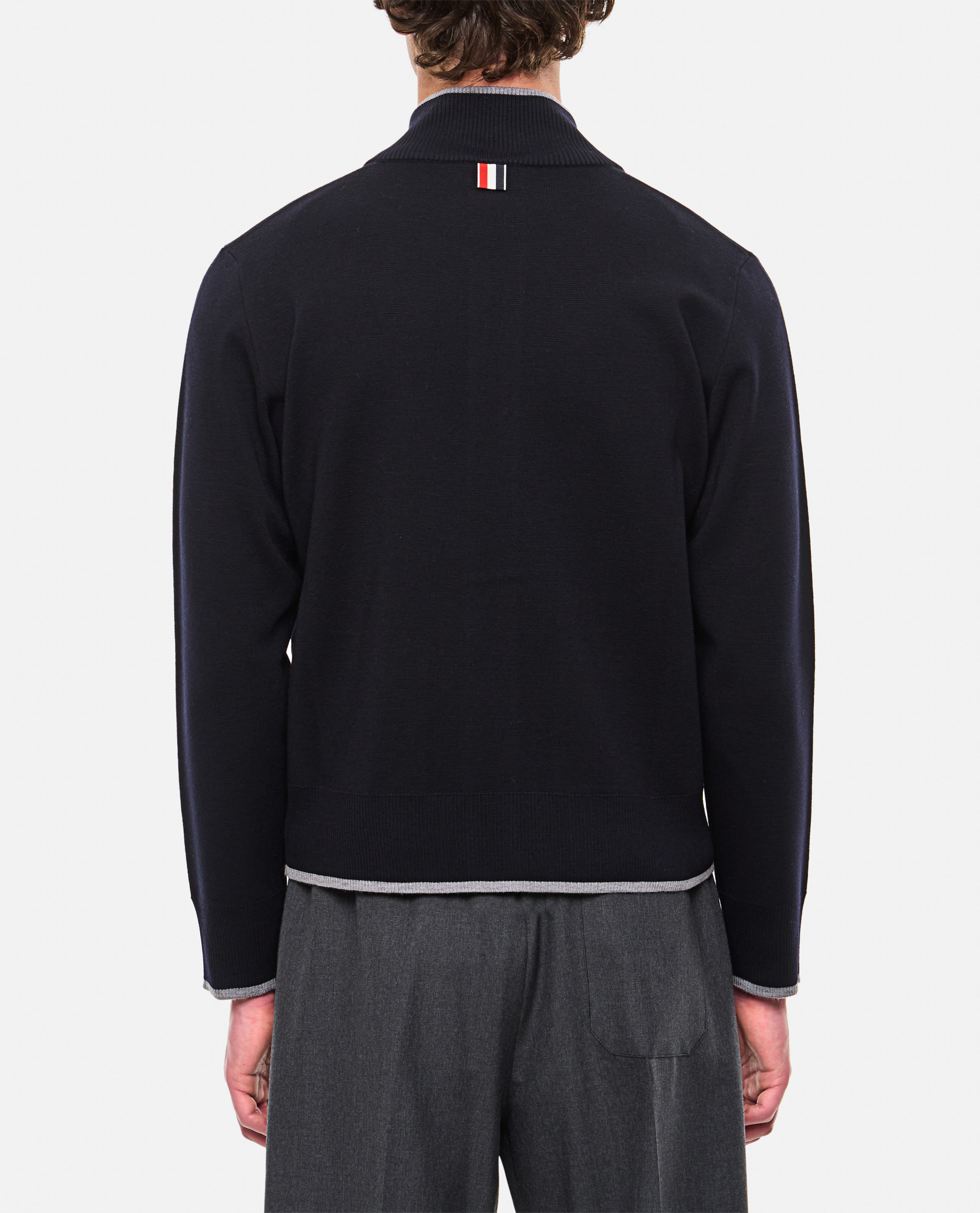 Shop Thom Browne Wool Cardigan In Black