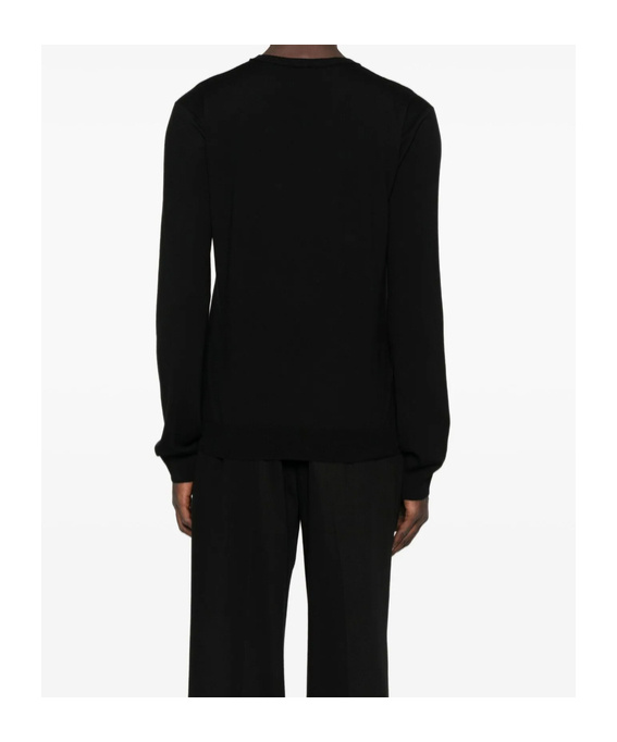 The Row V-neck Wool Sweater In Black