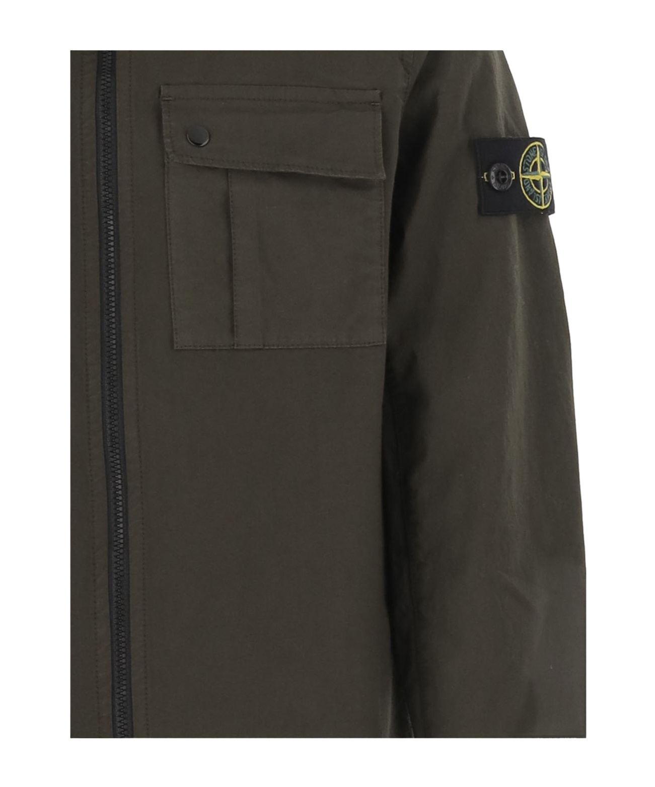 Stone Island Long-sleeved Casual Jacket In Green