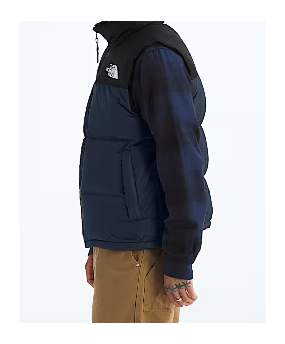 The North Face Retro Nuptse 1996 Black Down Jacket In Blue