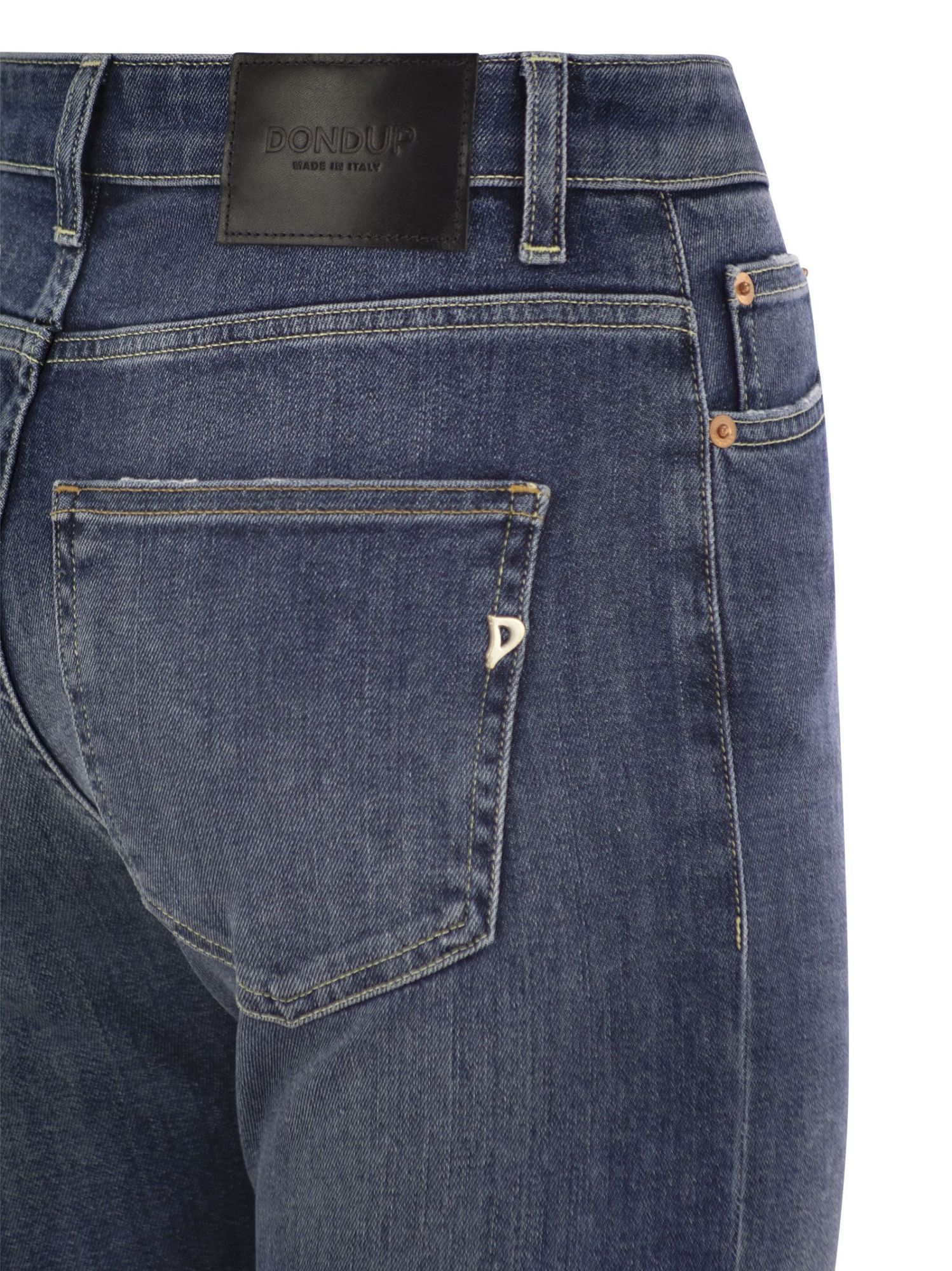 Dondup Logo Detail Denim Trousers In Blue