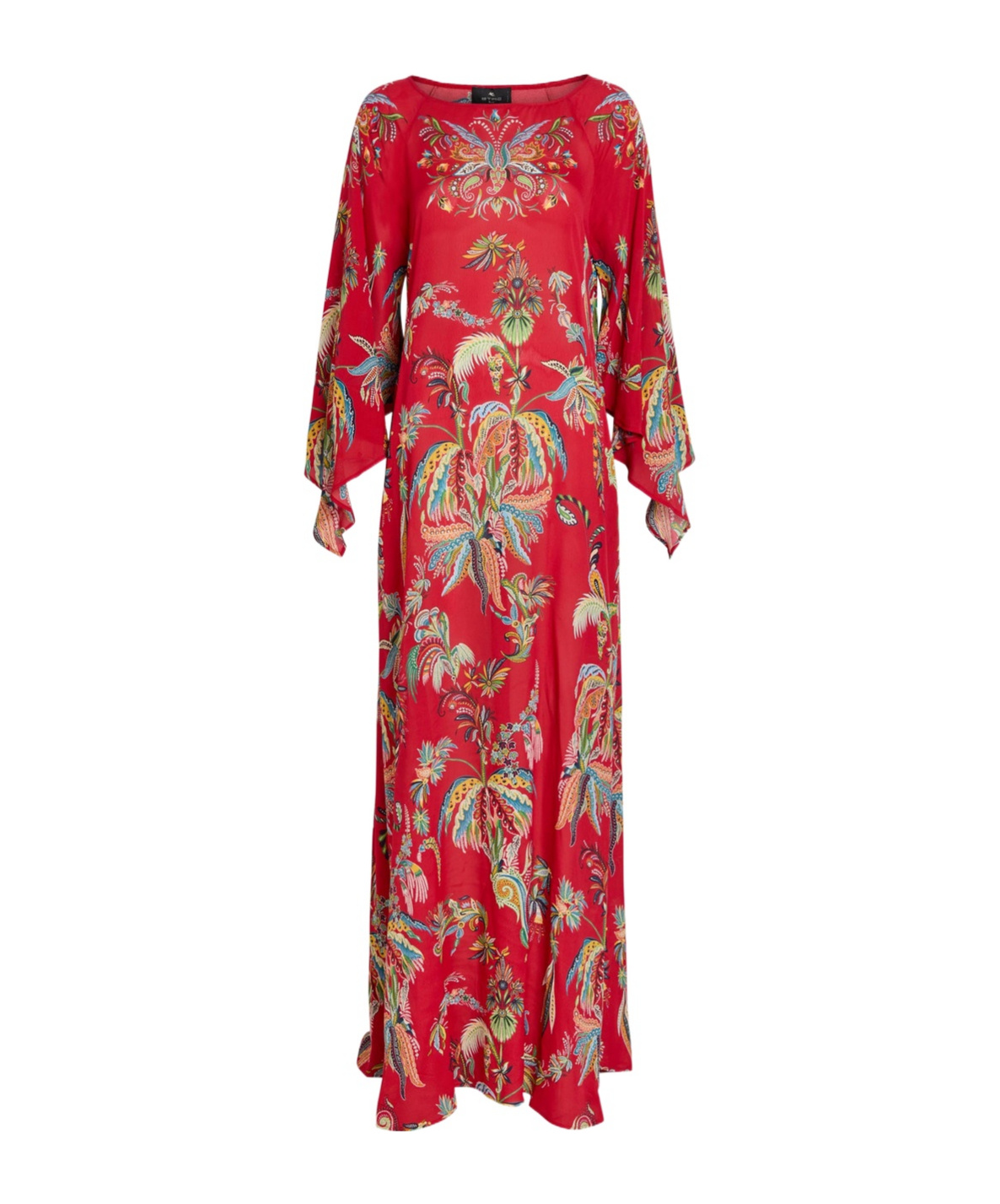 Etro Printed Chiffon Maxi Cover-up Dress In Red