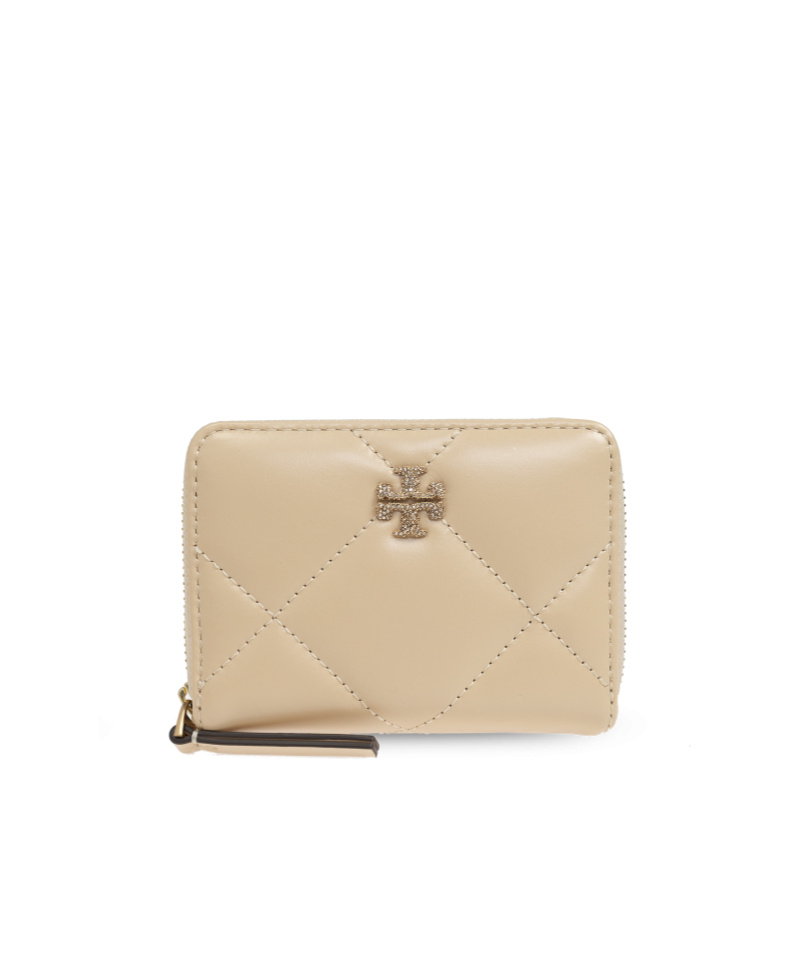 Tory Burch Zipper Wallet In Nude