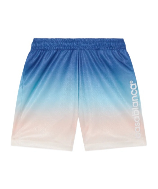 Casablanca Gradient Monogram Shorts With Elasticized Waistband In Blue