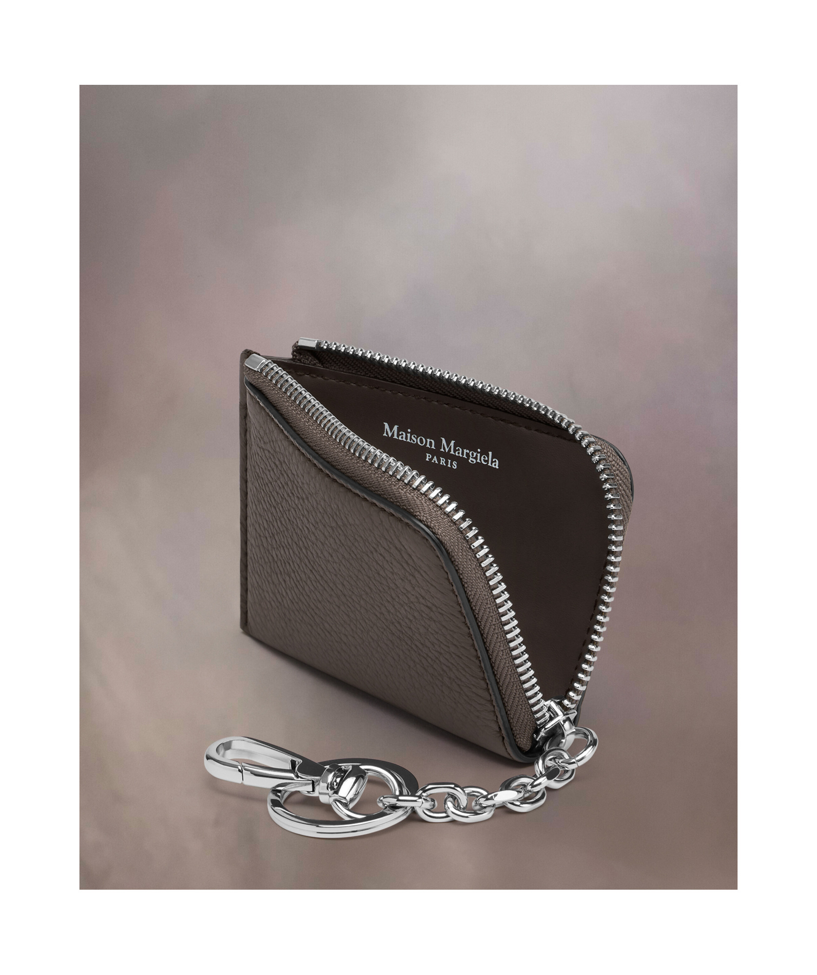 Maison Margiela Four-stitch Leather Keyring In Black