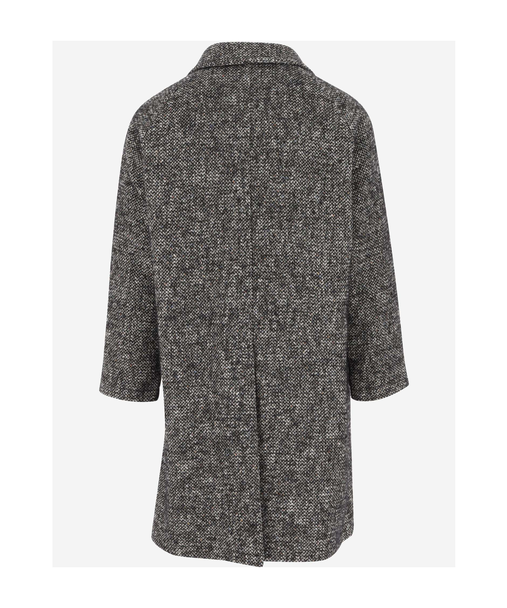 Tagliatore Gray Cotton Blend Coat In Black