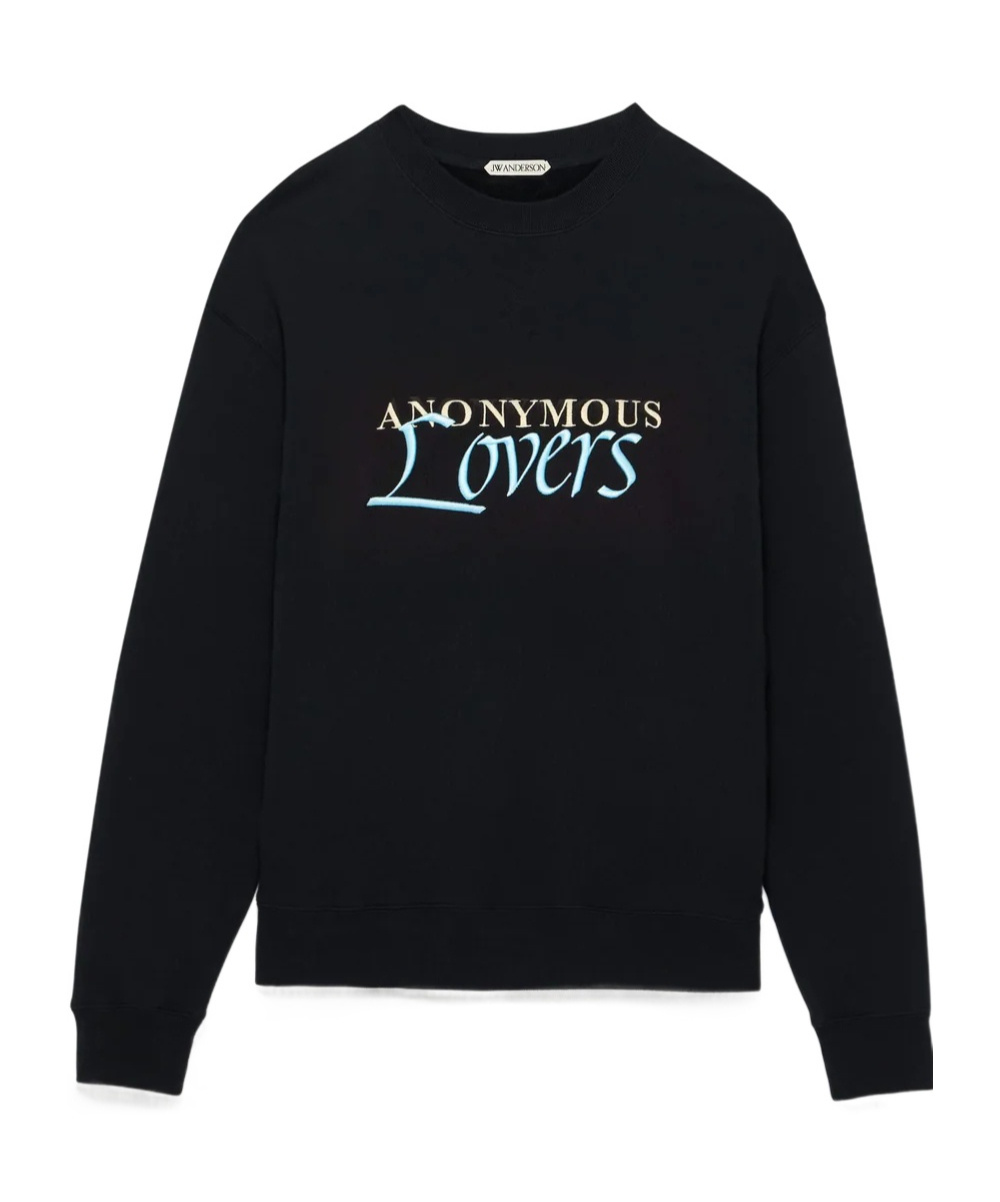 Jw Anderson Anonymous Lover Pattern Sweatshirt In Black