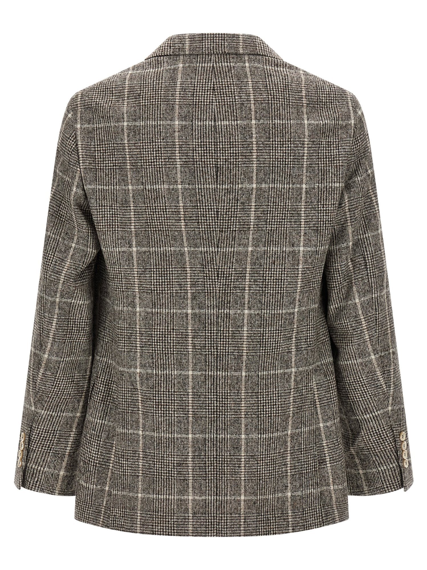 Brunello Cucinelli Cavallo Prince Of Wales-check Blazer In Gray