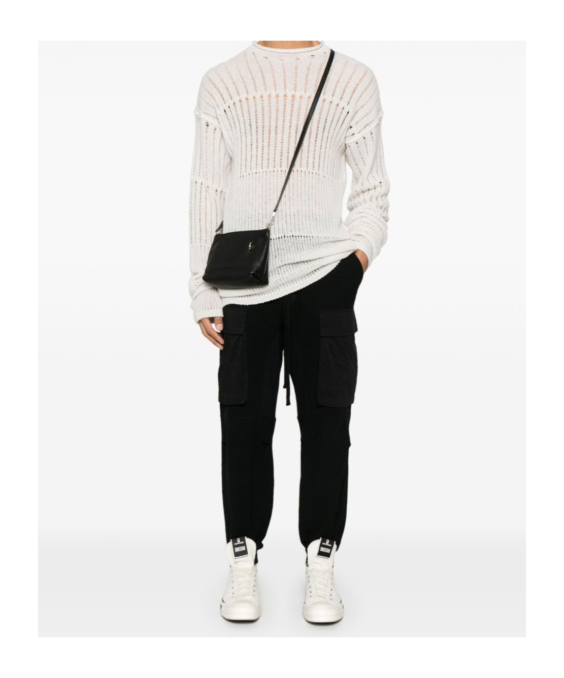 Thom Krom Black Trousers With Elasticated Drawstring Waistband In Black