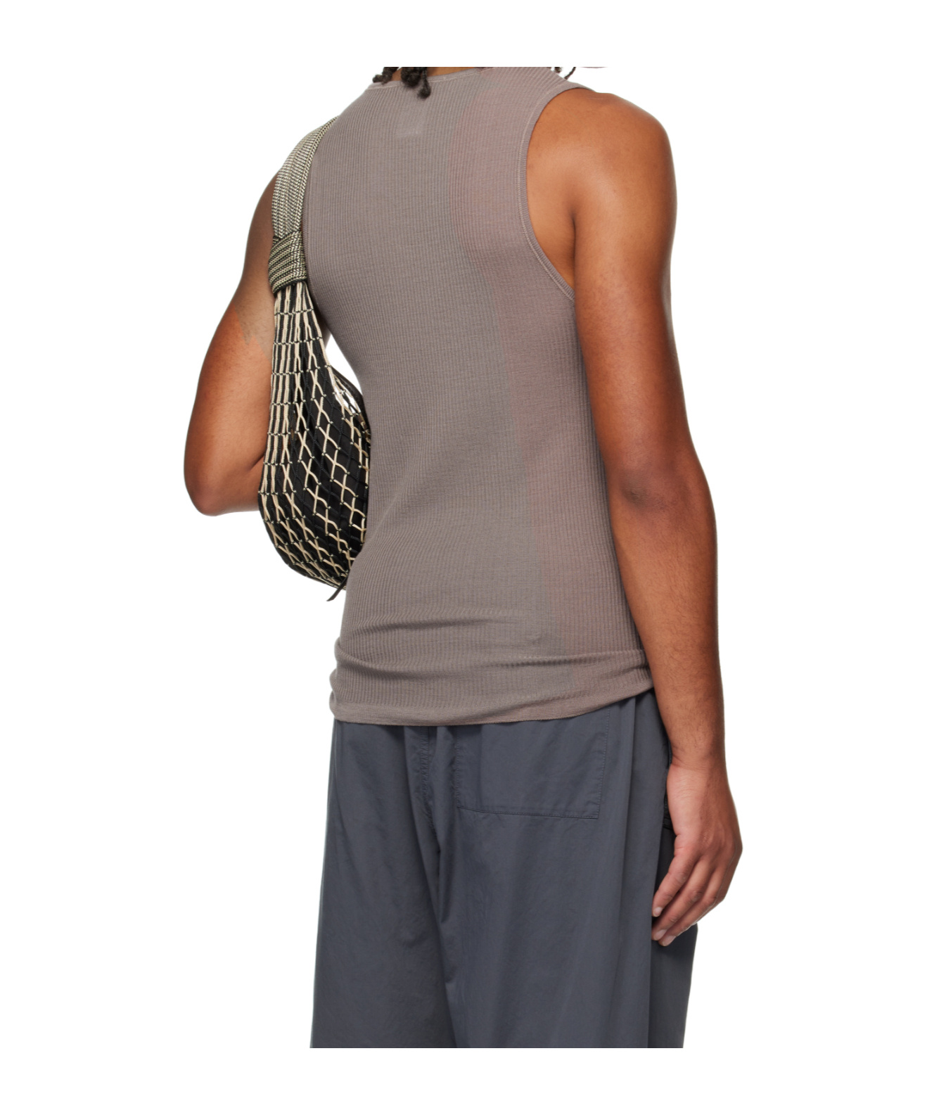 Lemaire Ribbed Crewneck Tank Top In Gray