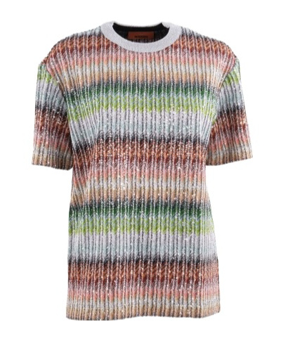 Missoni Women Embroidered Viscose Blend T-shirt In Nude