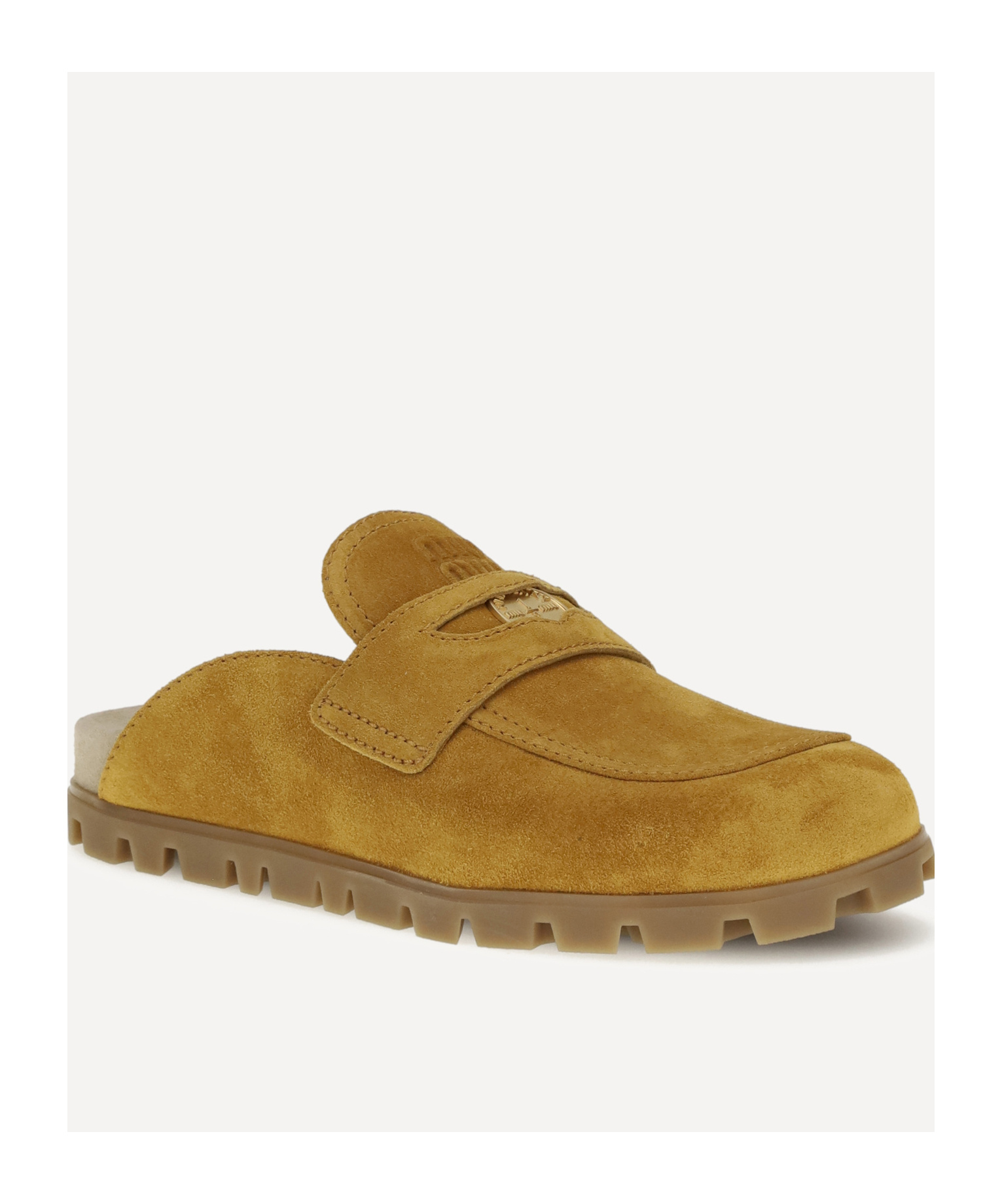 Miu Miu Round-toe Mules In Brown