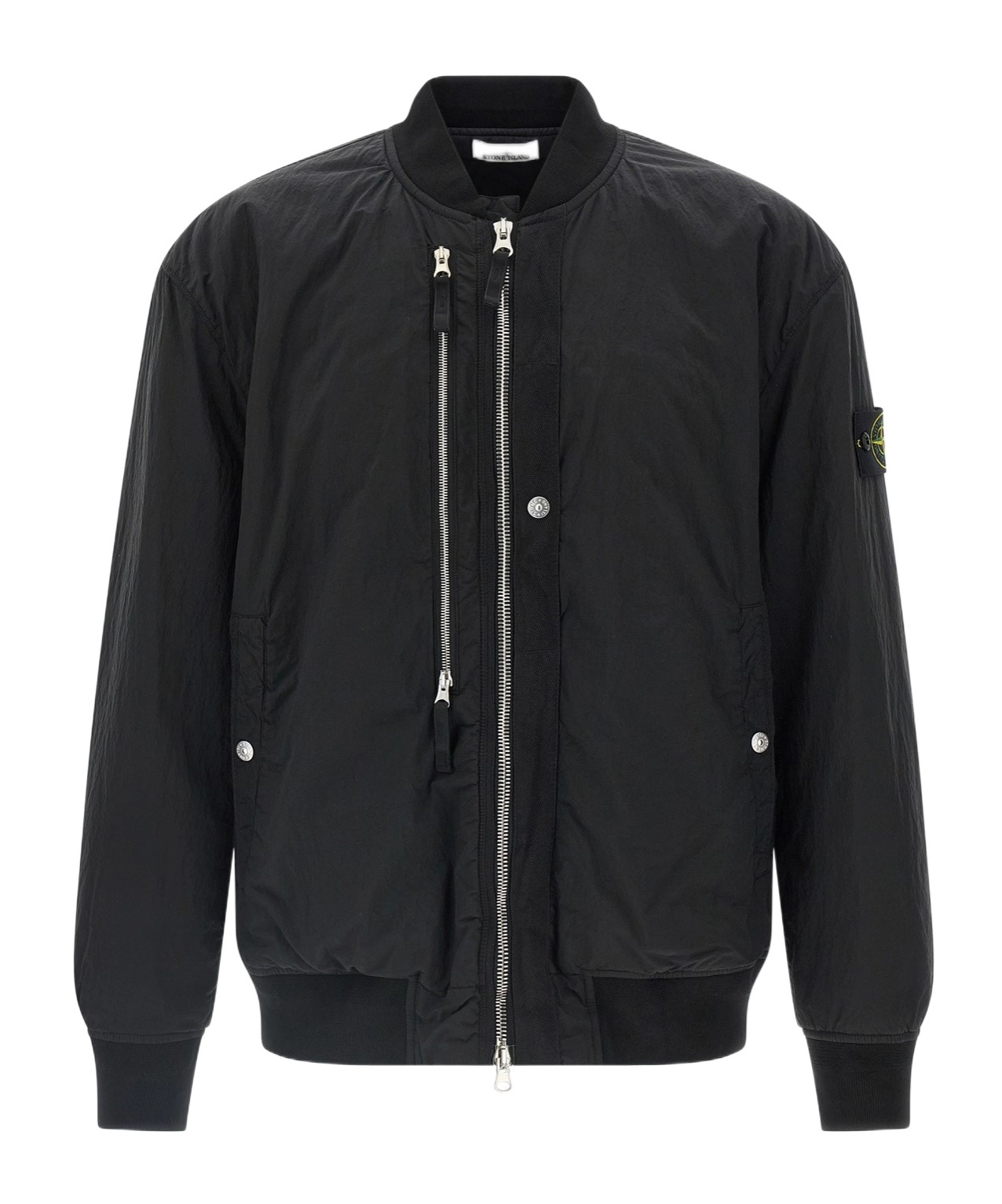 Stone Island Compass-badge Bomber Jacket In Black