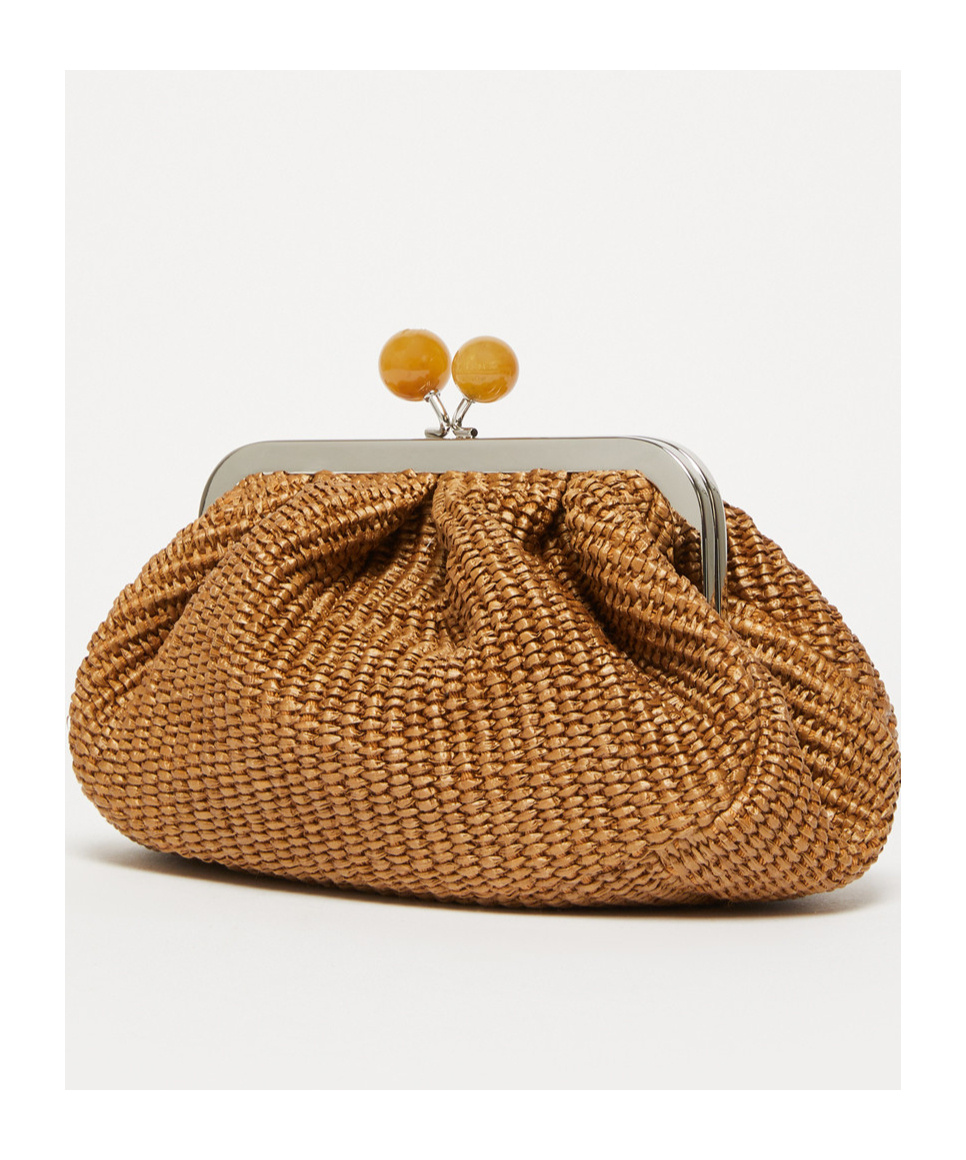 Weekend Max Mara Small Raffia-effect Pasticcino Bag In Brown