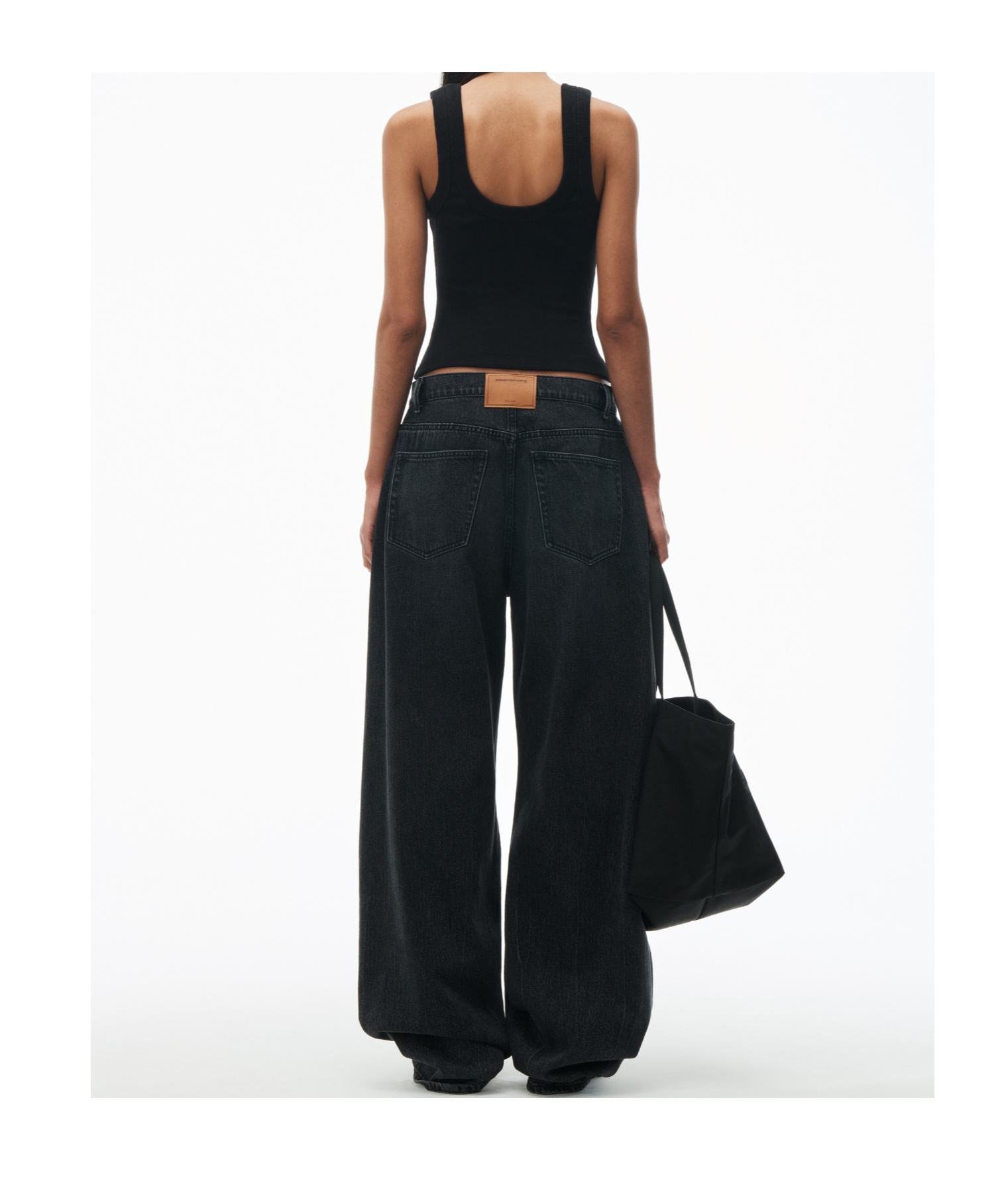 Alexander Wang Embossed-logo Tank Top In Black