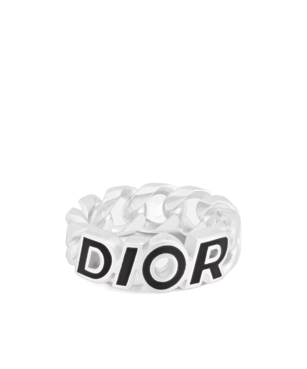 Dior Italic Chain-link Ring In White