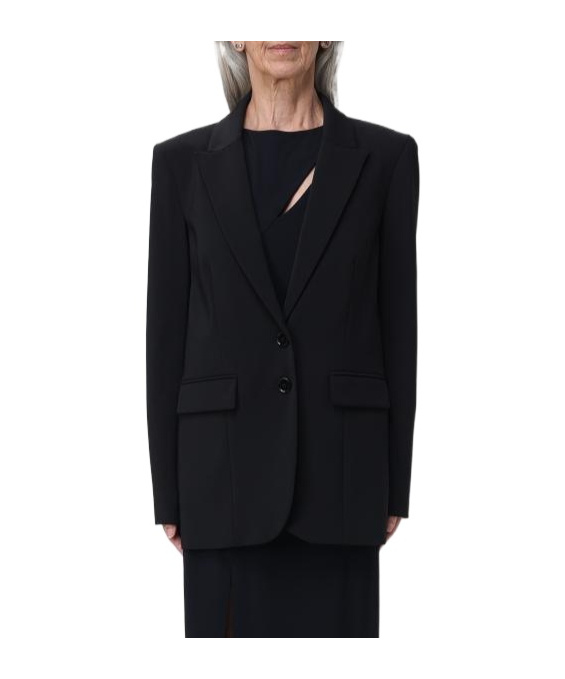 Patrizia Pepe Peak-lapels Single-breasted Blazer In Black