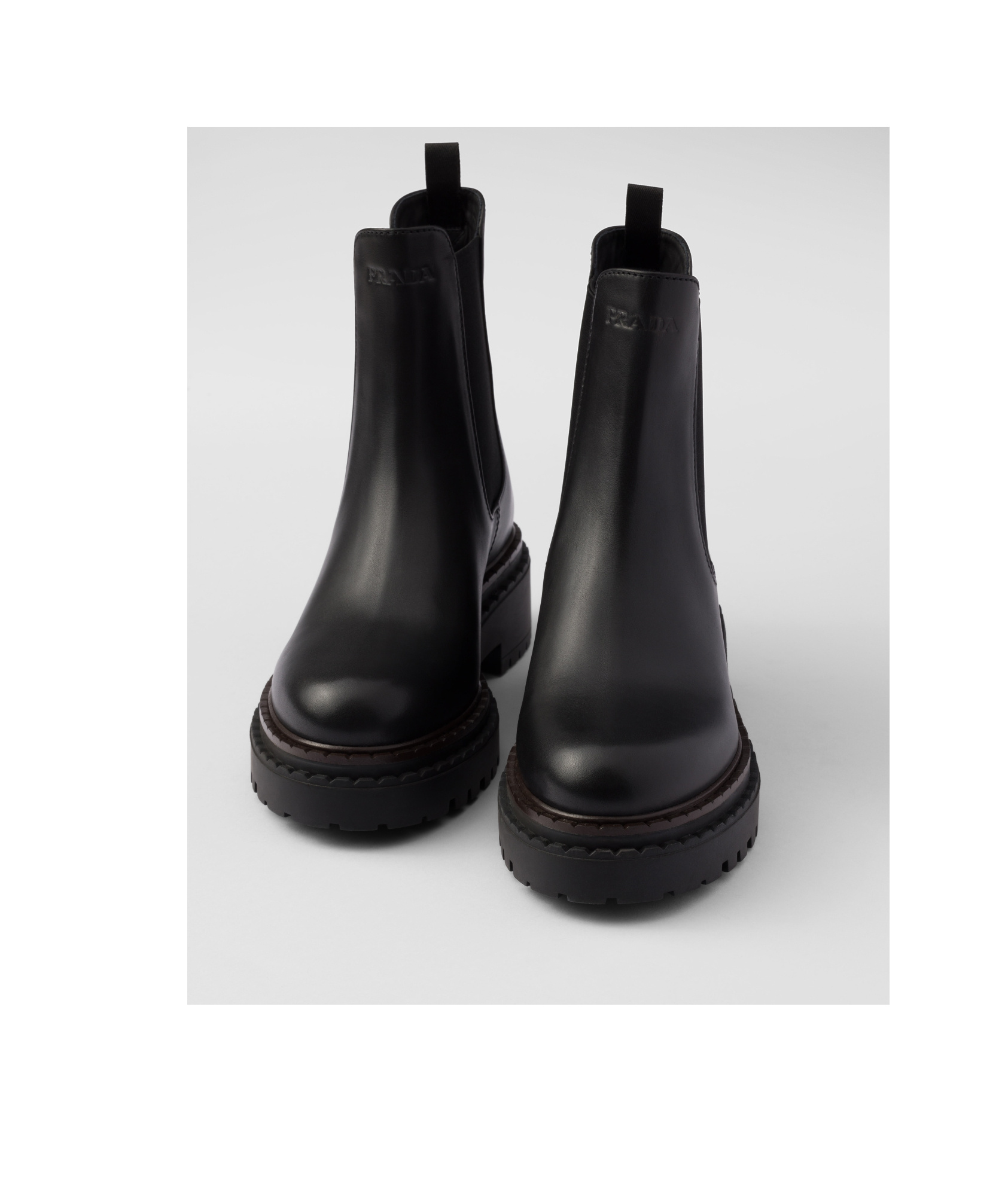Prada Logo Details Chelsea Boots In Black