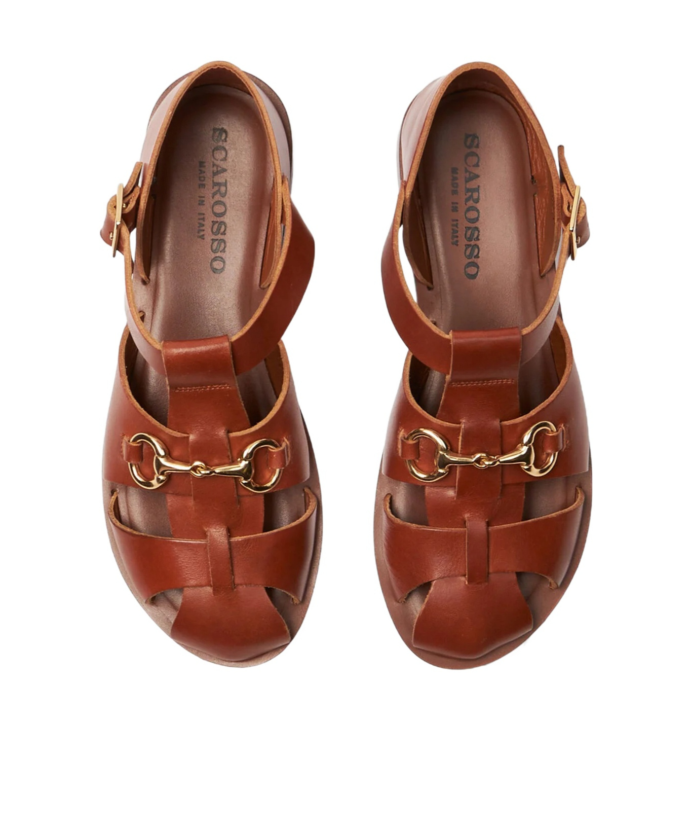 Scarosso Helene Round-toe Sandals In Brown