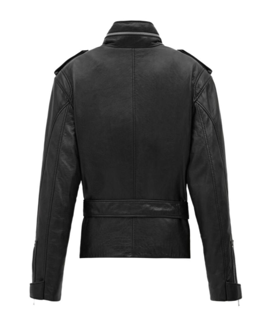 Saint Laurent Leather Jacket In Black