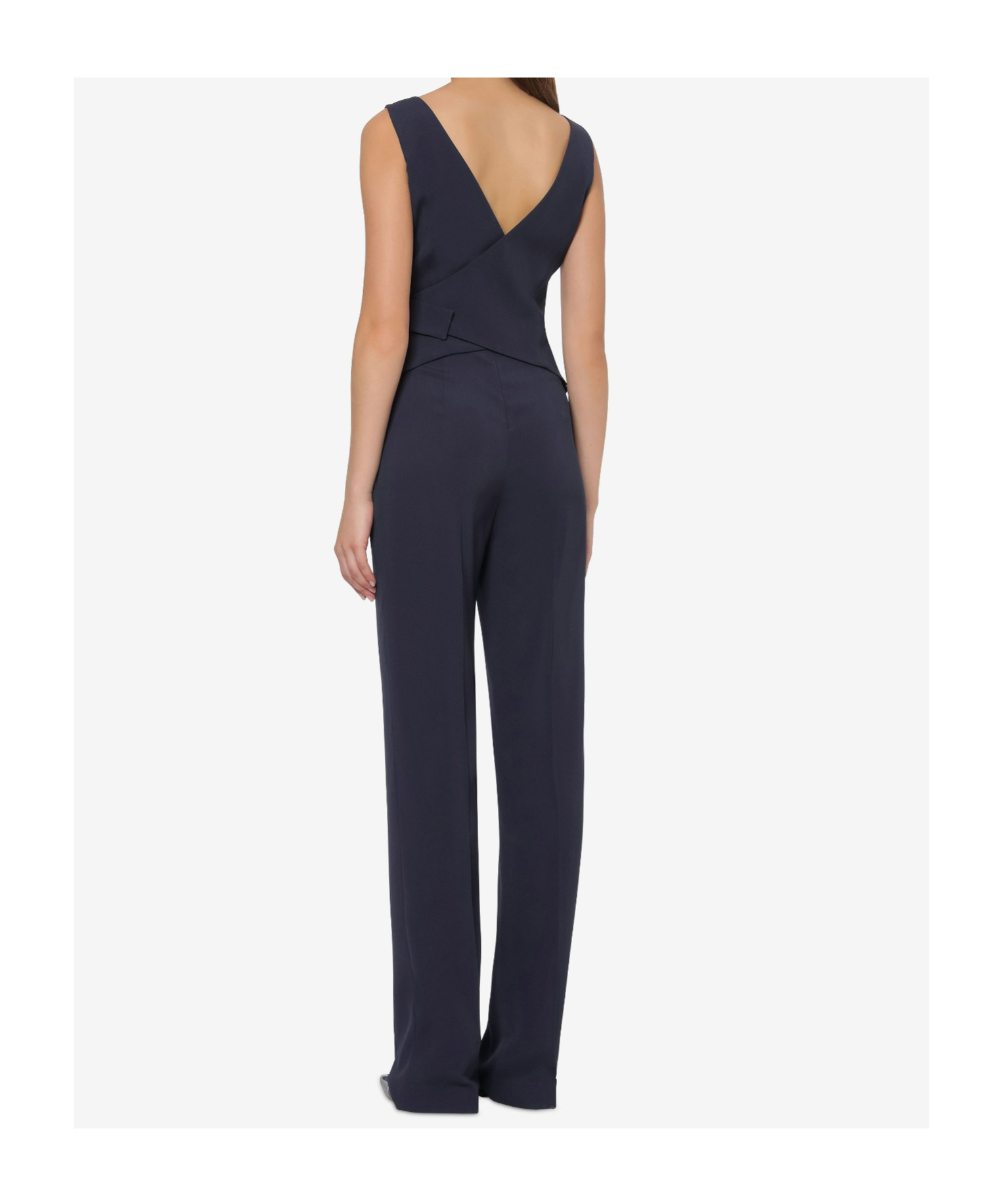 Alberta Ferretti Crossover-strap Jumpsuit In Black