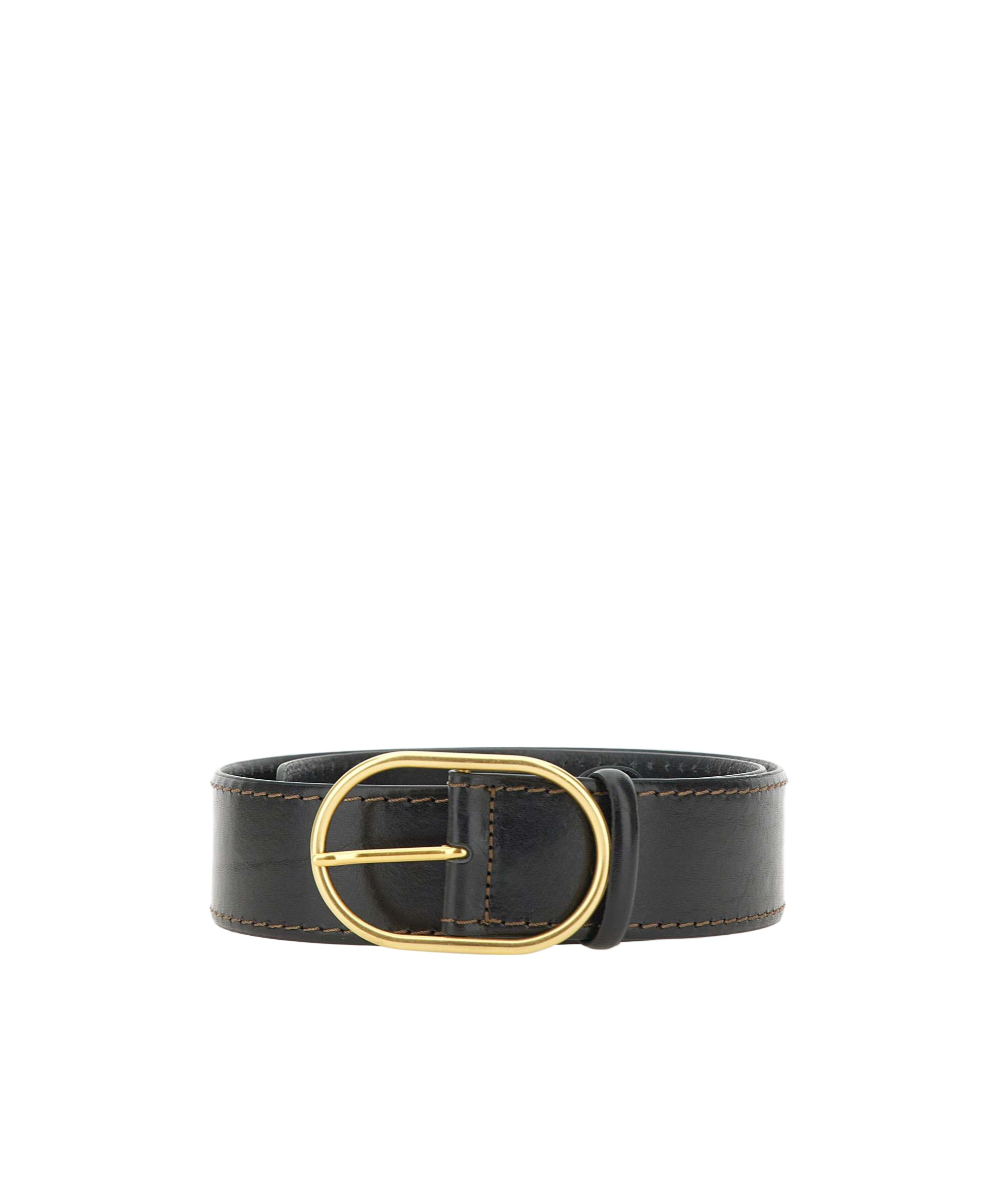 Gianni Chiarini Oval-buckle Leather Belt In Black