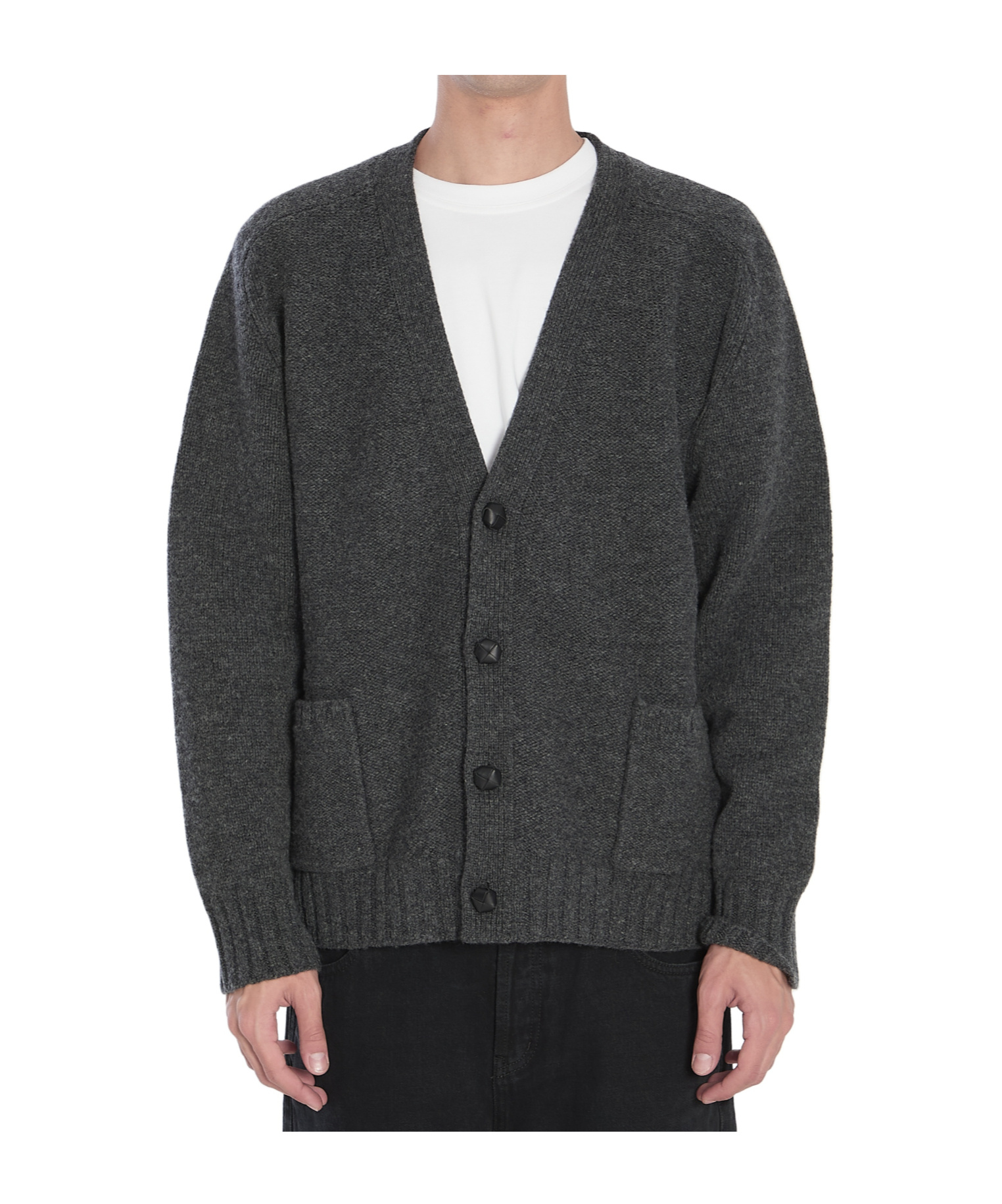 Bottega Veneta Cardigan In Lana In Gray