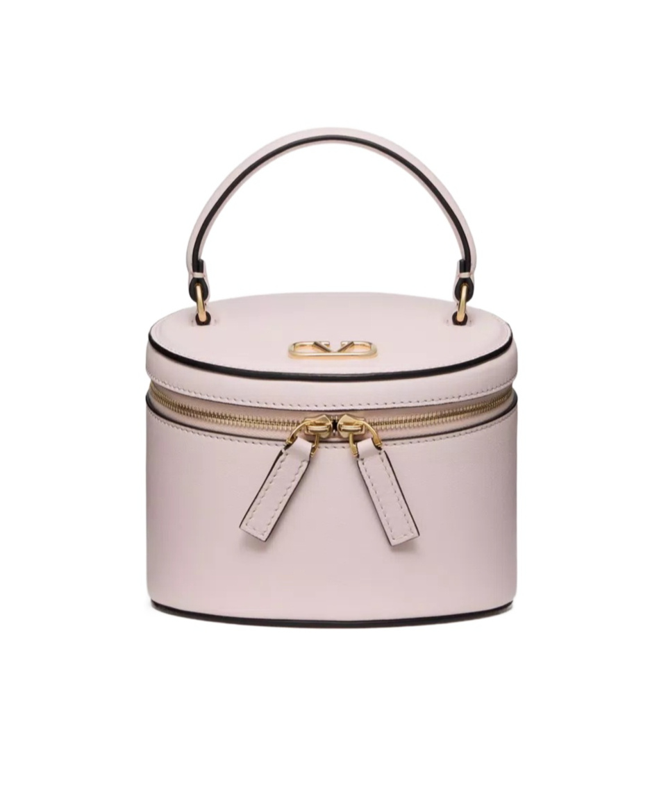 Shop Valentino Mini Vlogo Logo Makeup Bag In Pink