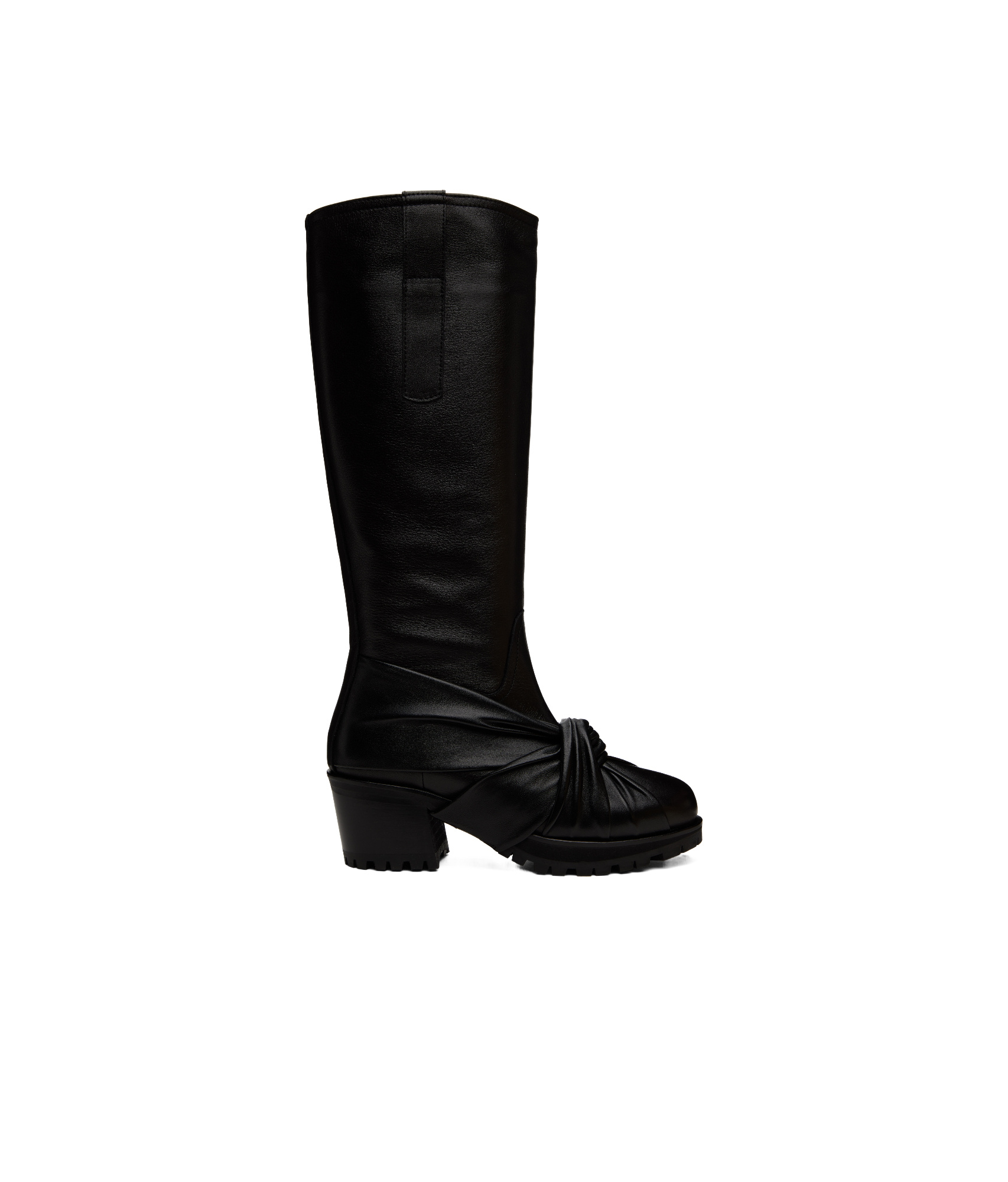 Kiko Kostadinov Black Knotted Riding Boots In Black