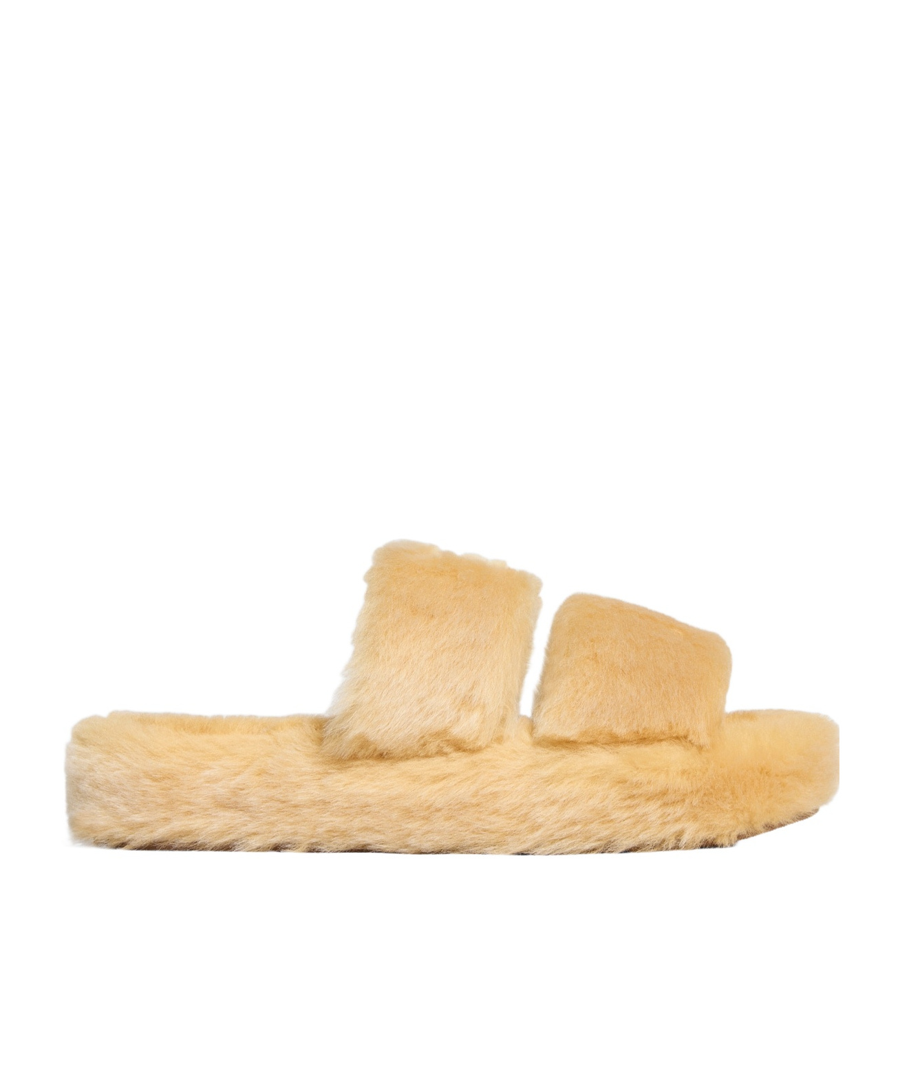 Celine Triomphe Shearling Slipper In Brown