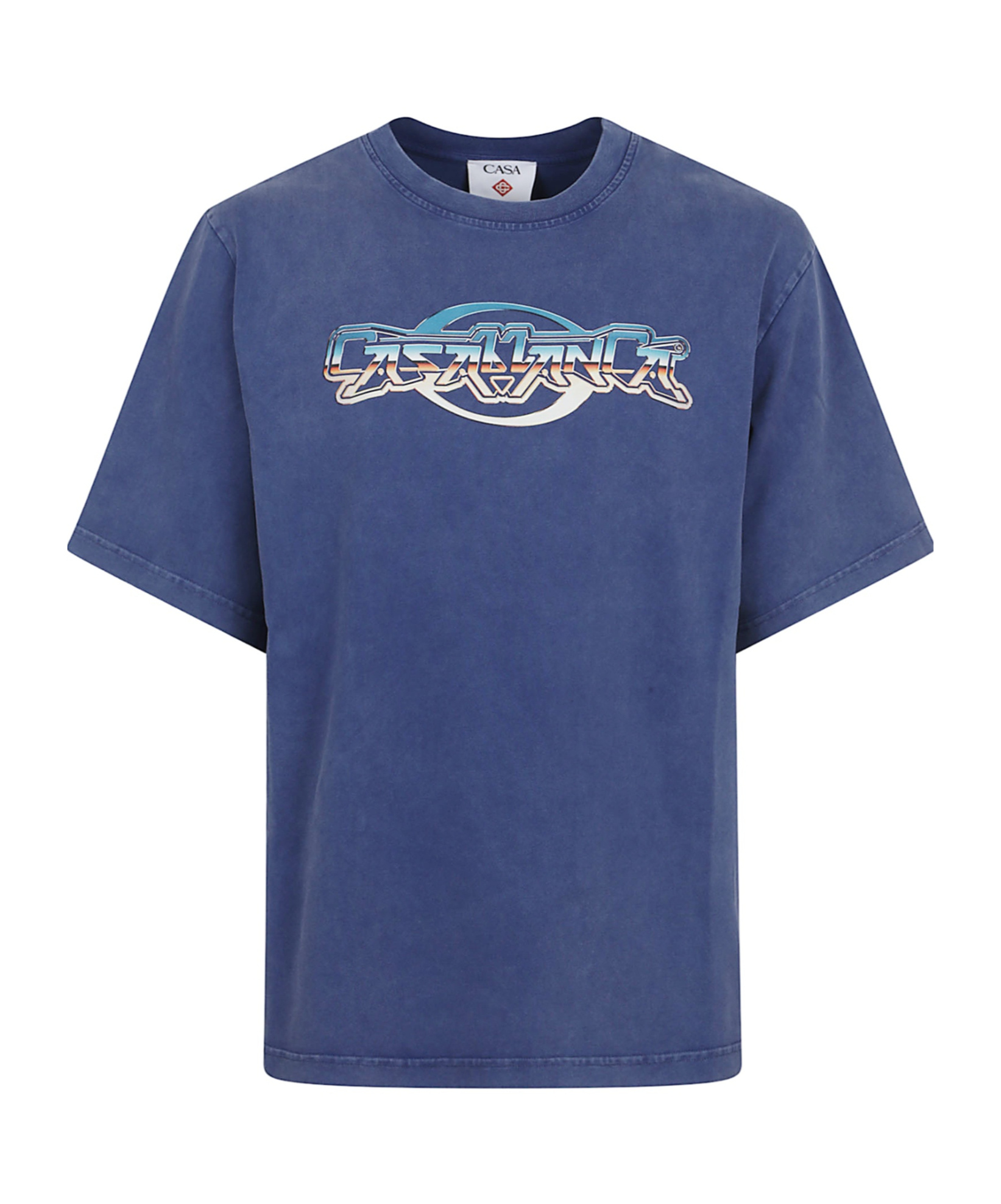 Casablanca Oversized T-shirt With Chrome Text Print In Blue