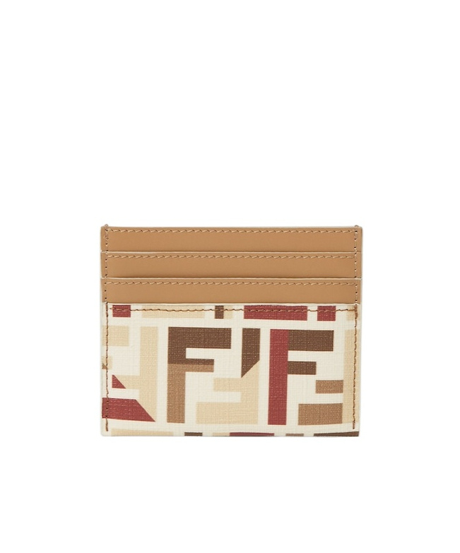 Fendi Roma Ff Fabric Card Holder Accessories In Brown