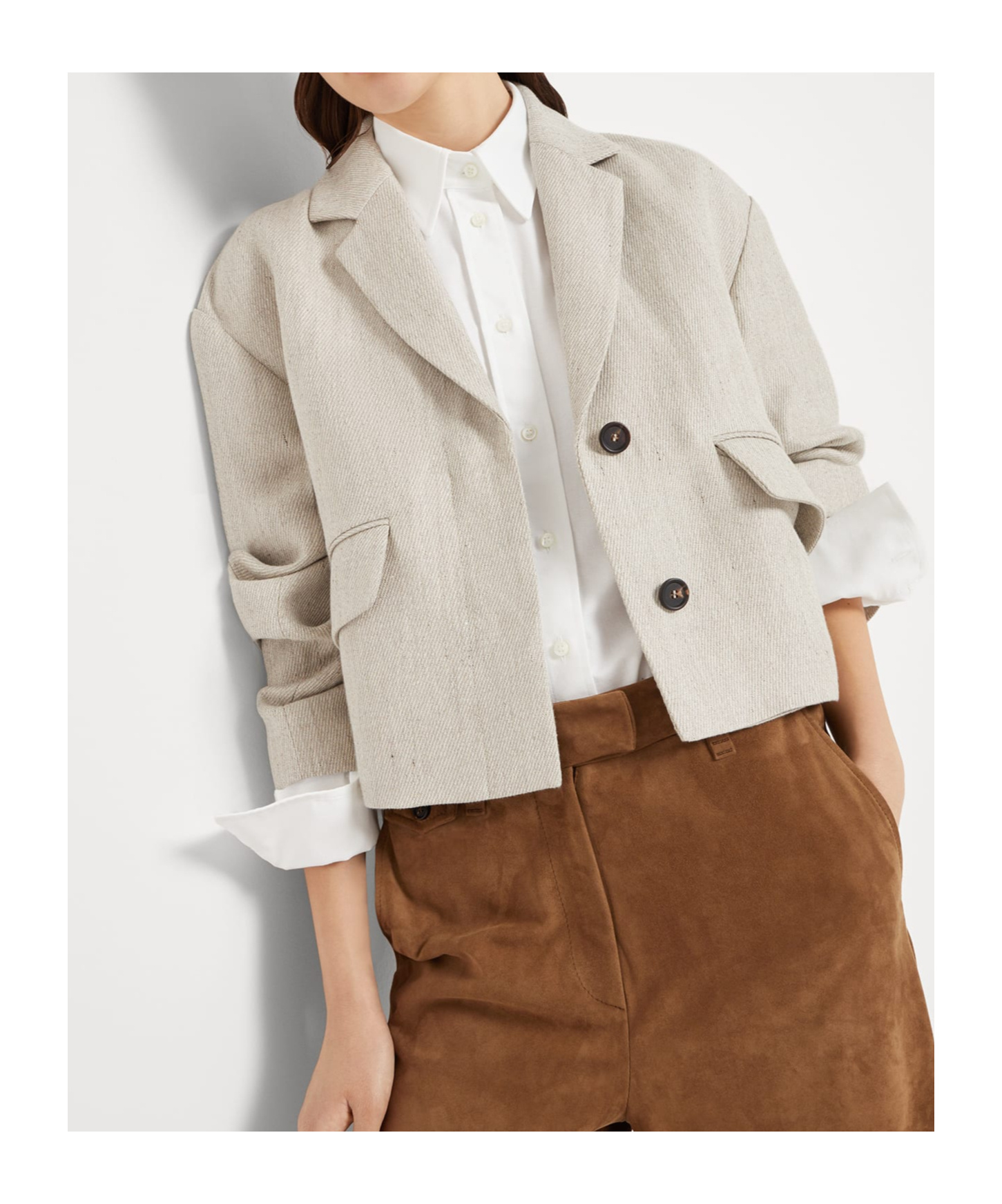 Brunello Cucinelli Monili Bead-embellished Blazer In White